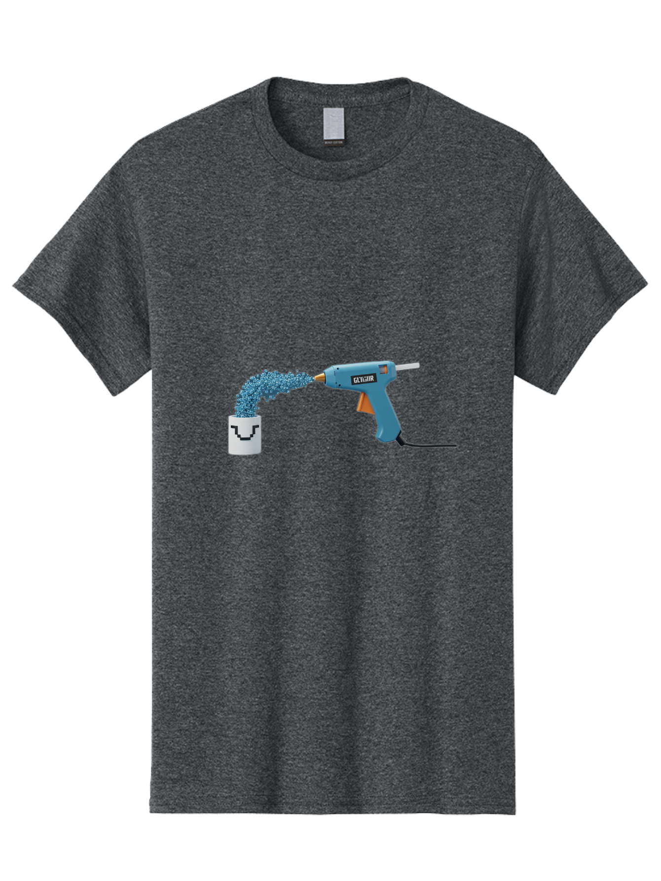 Glu4Hr-Glue-Gun Men'S Graphic Tee, 100% Cotton, Comfortable Casual Summer Wear, Machine Washable, Hot Glue Gun, Gluing, Craft Supply, Crafting, Diy Project, Arts And Crafts, Adhesive, Creative Activity, Manual Dexterity Bad153