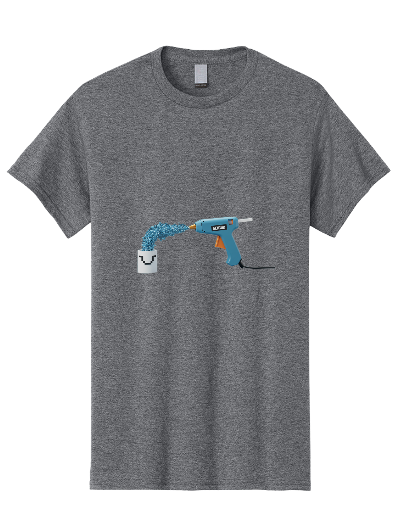 Glu4Hr-Glue-Gun Men'S Graphic Tee, 100% Cotton, Comfortable Casual Summer Wear, Machine Washable, Hot Glue Gun, Gluing, Craft Supply, Crafting, Diy Project, Arts And Crafts, Adhesive, Creative Activity, Manual Dexterity Bad153