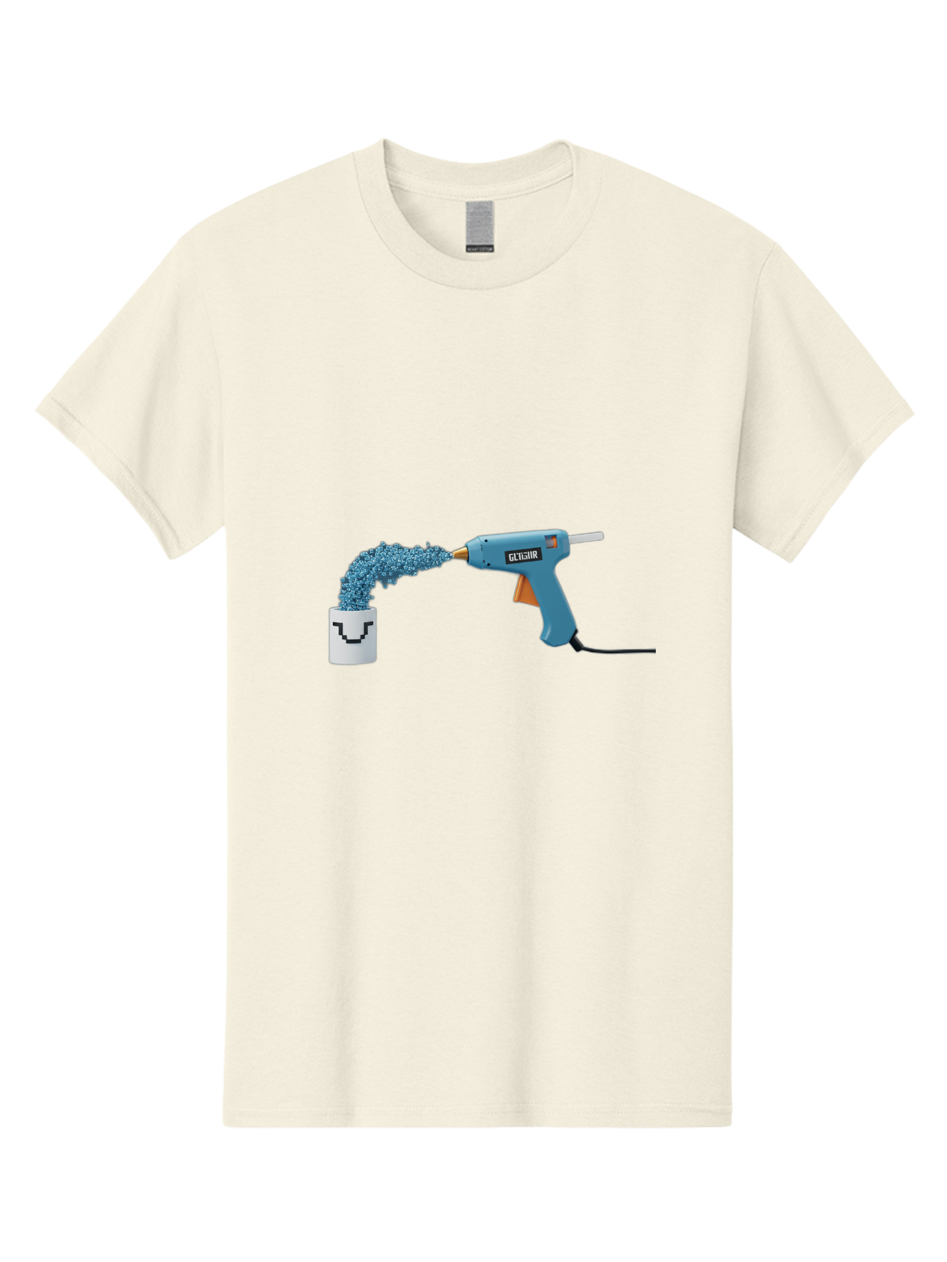 Glu4Hr-Glue-Gun Men'S Graphic Tee, 100% Cotton, Comfortable Casual Summer Wear, Machine Washable, Hot Glue Gun, Gluing, Craft Supply, Crafting, Diy Project, Arts And Crafts, Adhesive, Creative Activity, Manual Dexterity Bad153