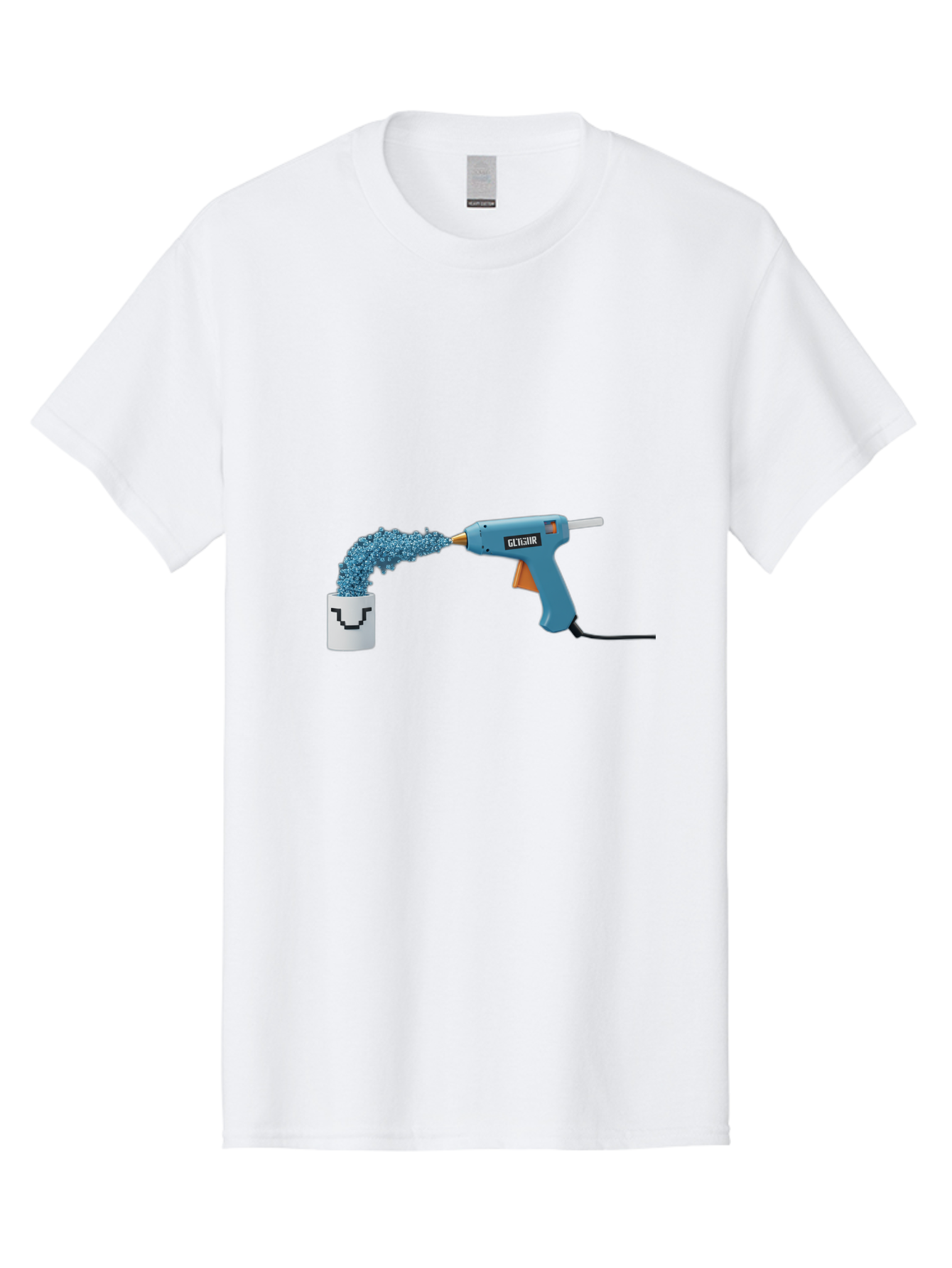 Glu4Hr-Glue-Gun Men'S Graphic Tee, 100% Cotton, Comfortable Casual Summer Wear, Machine Washable, Hot Glue Gun, Gluing, Craft Supply, Crafting, Diy Project, Arts And Crafts, Adhesive, Creative Activity, Manual Dexterity Bad153