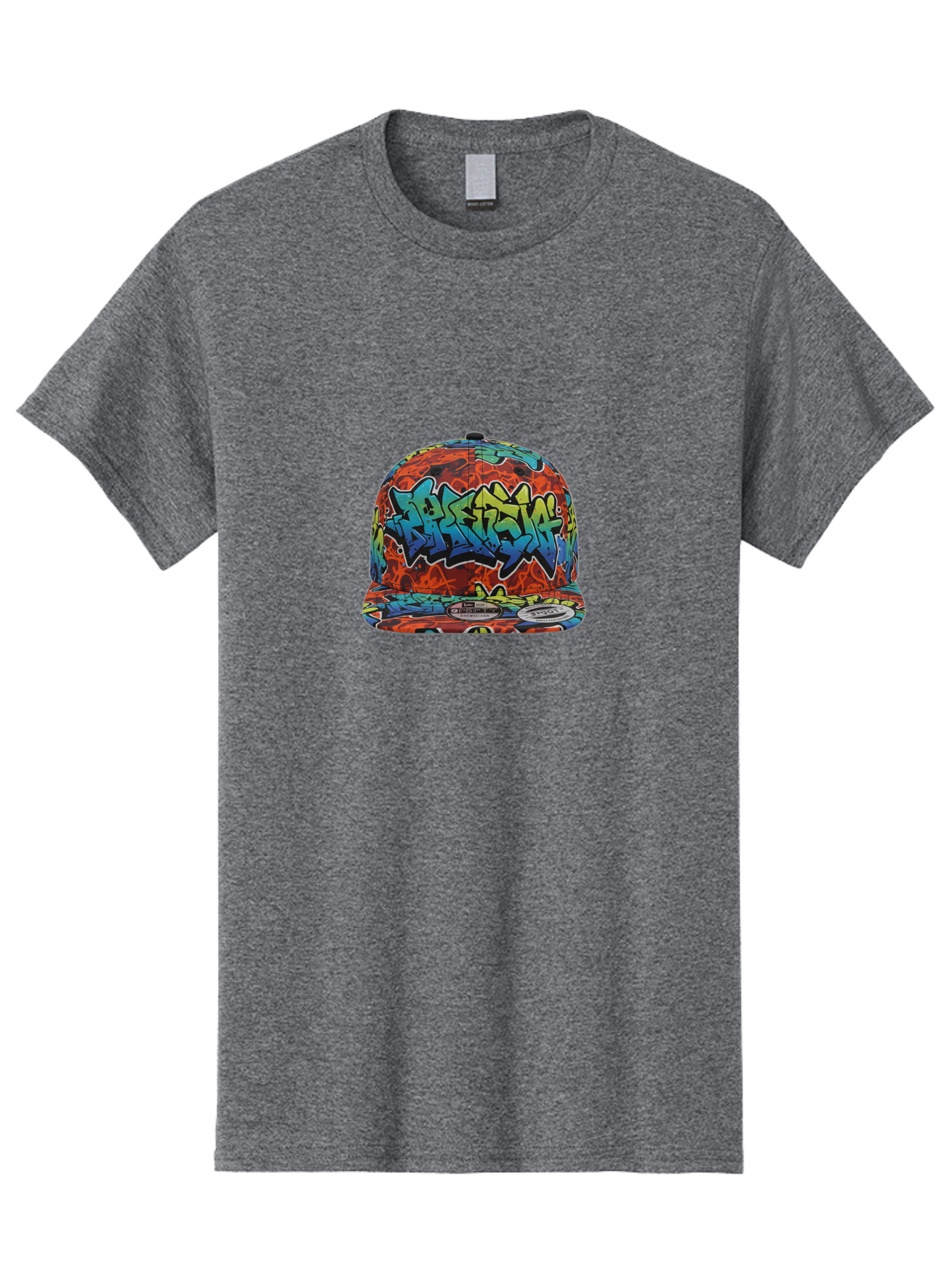 Graffiti-Baseball-Cap-1 Men'S Graphic Tee, 100% Cotton, Comfortable Casual Summer Wear, Machine Washable, New Era Cap, Graffiti Design, Streetwear Fashion, Urban Style, Colorful Hat, Trendy Accessories, Casual Wear, Baseball Cap, Graffiti Art, Bad162