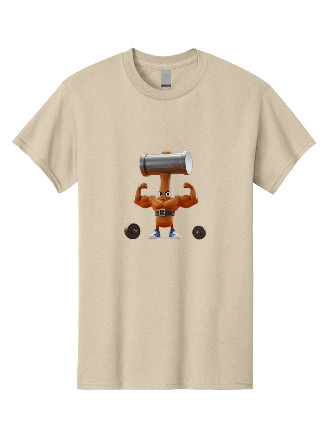 Gumball Men'S Graphic Tee, 100% Cotton, Comfortable Casual Summer Wear, Machine Washable, Flexing Cartoon Pencil, Strong And Muscular, Weightlifting Exercise, Dumbbells, Cartoon Character, Flexed Biceps, Fitness Motivation, Pencil With Face Bad172