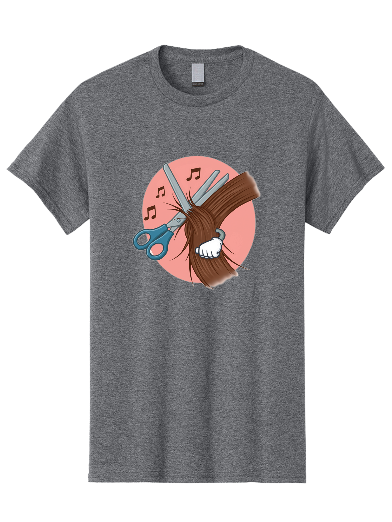 Hair-Cutting-Scissors Men'S Graphic Tee, 100% Cotton, Comfortable Casual Summer Wear, Machine Washable, Scissors Cutting Hair, Hairdressing, Salon Services, Styling Tools, Grooming, Haircut Experience, Musical Notes Bad174