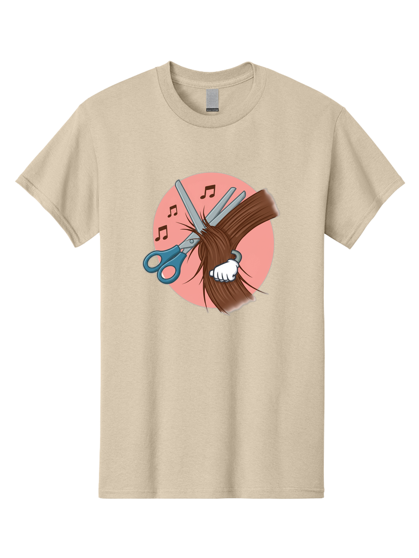 Hair-Cutting-Scissors Men'S Graphic Tee, 100% Cotton, Comfortable Casual Summer Wear, Machine Washable, Scissors Cutting Hair, Hairdressing, Salon Services, Styling Tools, Grooming, Haircut Experience, Musical Notes Bad174