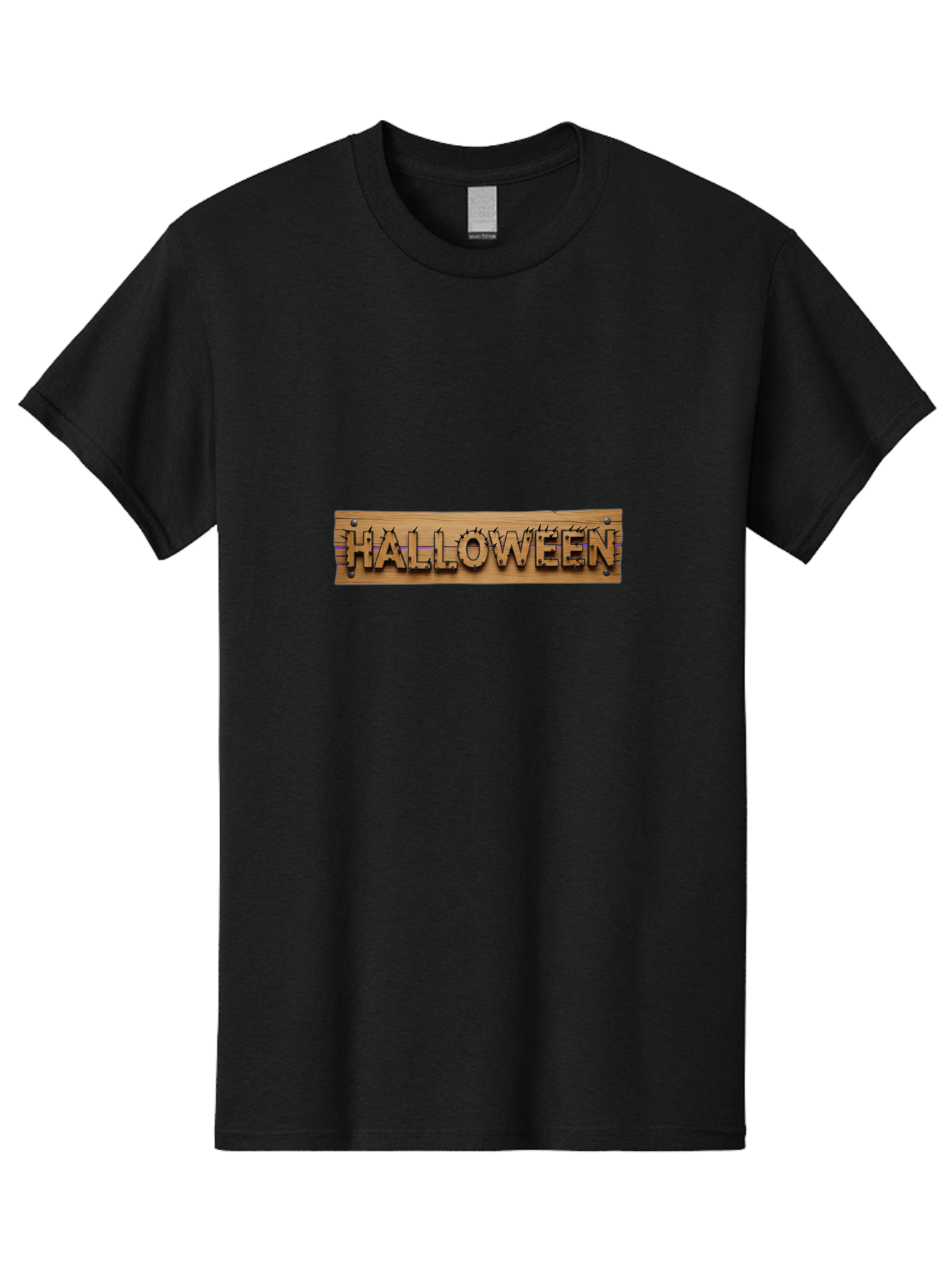 Halloween-Wooden-Sign Men'S Graphic Tee, 100% Cotton, Comfortable Casual Summer Wear, Machine Washable, Halloween Theme, Wooden Sign, Horror Elements, Spooky Atmosphere, Halloween Decorations, Autumn Festivities, Halloween Party Bad178