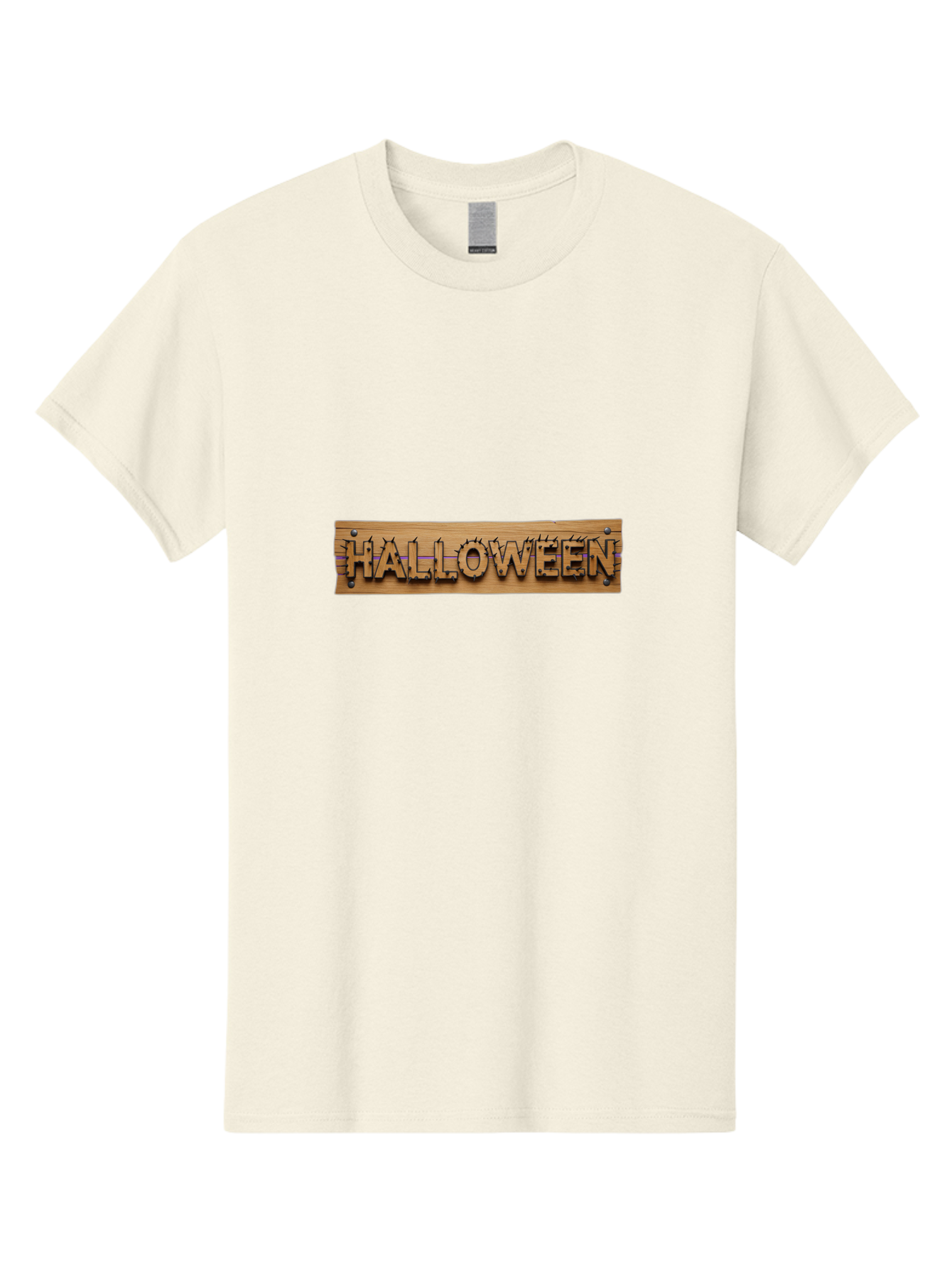 Halloween-Wooden-Sign Men'S Graphic Tee, 100% Cotton, Comfortable Casual Summer Wear, Machine Washable, Halloween Theme, Wooden Sign, Horror Elements, Spooky Atmosphere, Halloween Decorations, Autumn Festivities, Halloween Party Bad178