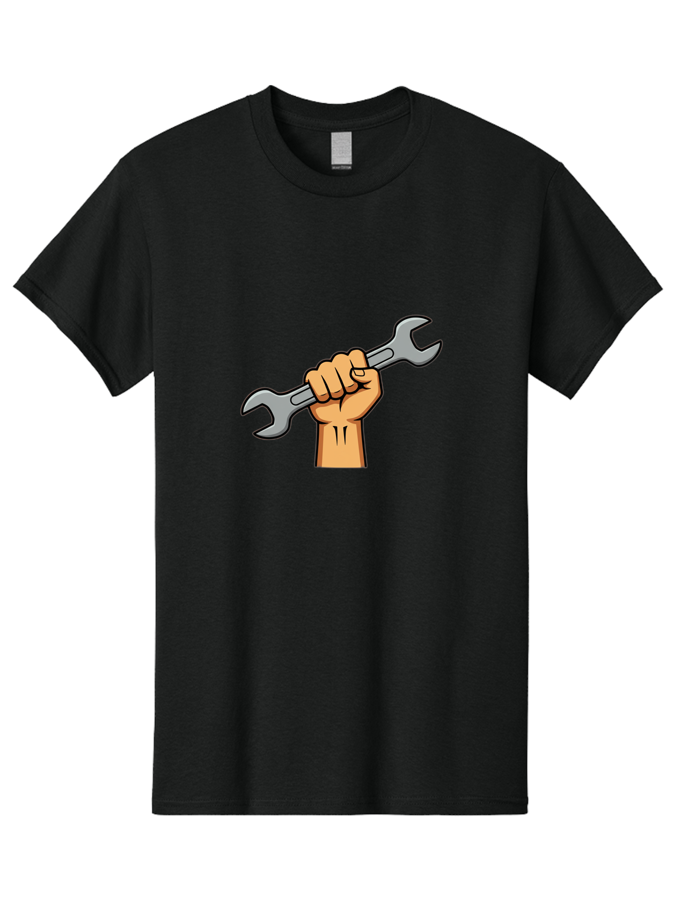 Hand-Holding-Spanner-1 Men'S Graphic Tee, 100% Cotton, Comfortable Casual Summer Wear, Machine Washable, Hand Holding Wrench, Adjustable Wrench, Hand Tool, Diy Repair, Handyman Tools, Repair Work, Maintenance Task, Mechanical Repair Bad183