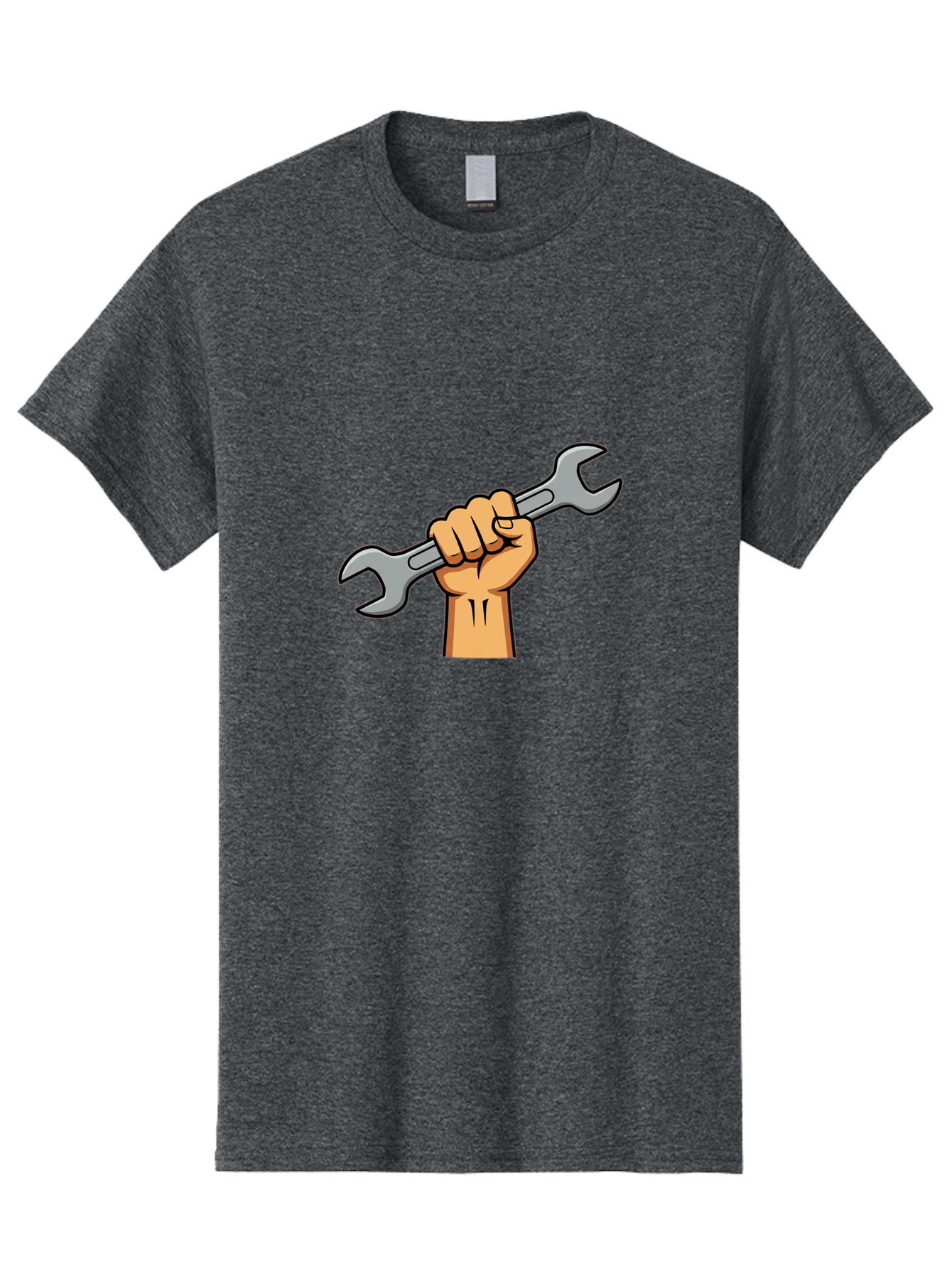 Hand-Holding-Spanner-1 Men'S Graphic Tee, 100% Cotton, Comfortable Casual Summer Wear, Machine Washable, Hand Holding Wrench, Adjustable Wrench, Hand Tool, Diy Repair, Handyman Tools, Repair Work, Maintenance Task, Mechanical Repair Bad183