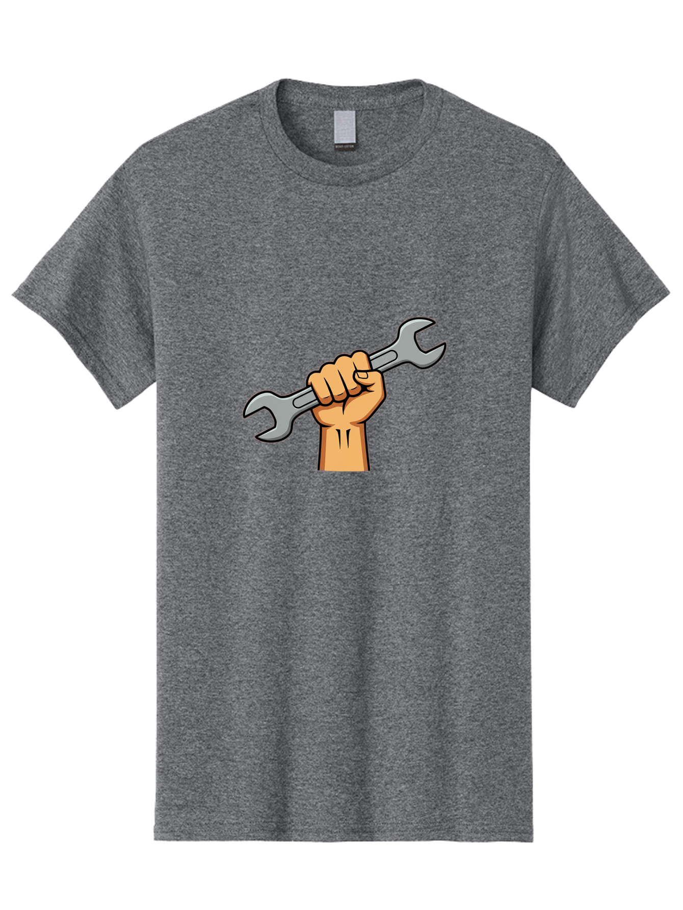 Hand-Holding-Spanner-1 Men'S Graphic Tee, 100% Cotton, Comfortable Casual Summer Wear, Machine Washable, Hand Holding Wrench, Adjustable Wrench, Hand Tool, Diy Repair, Handyman Tools, Repair Work, Maintenance Task, Mechanical Repair Bad183
