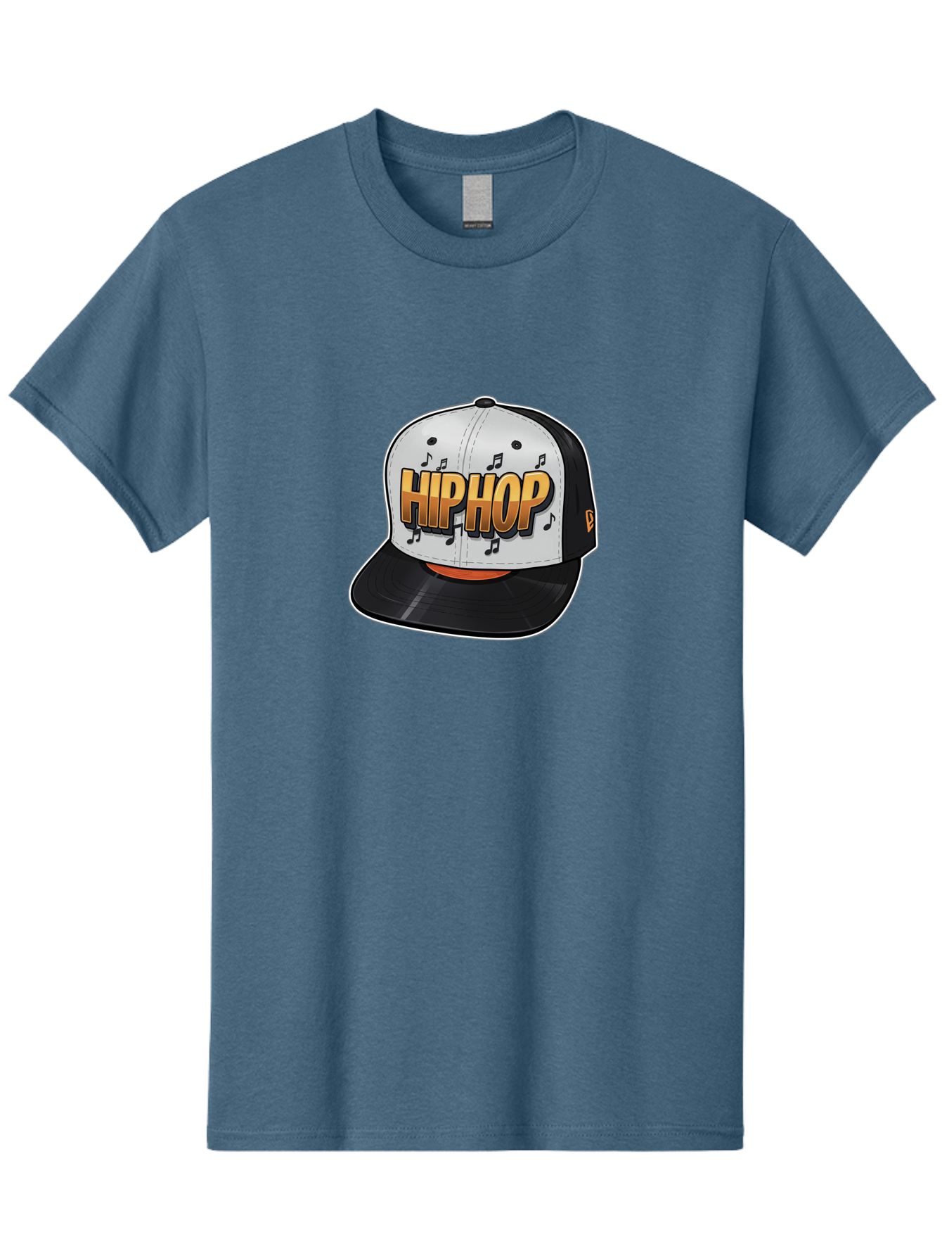 Hip-Hop Men'S Graphic Tee, 100% Cotton, Comfortable Casual Summer Wear, Machine Washable, Hip Hop Hat, Snapback Cap, Streetwear Fashion, Musical Notes, Bold Graphics, Urban Style, Trendy Accessories, Rap Culture, Stylish Headwear, Bad197