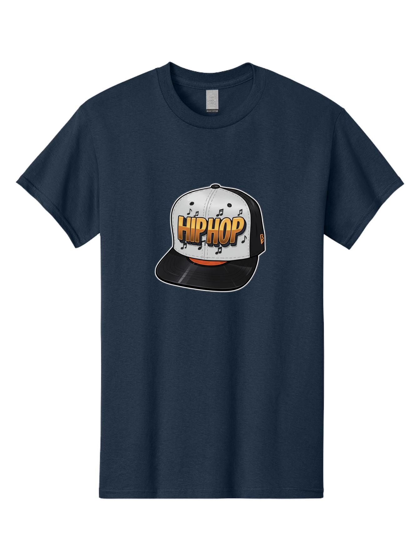 Hip-Hop Men'S Graphic Tee, 100% Cotton, Comfortable Casual Summer Wear, Machine Washable, Hip Hop Hat, Snapback Cap, Streetwear Fashion, Musical Notes, Bold Graphics, Urban Style, Trendy Accessories, Rap Culture, Stylish Headwear, Bad197