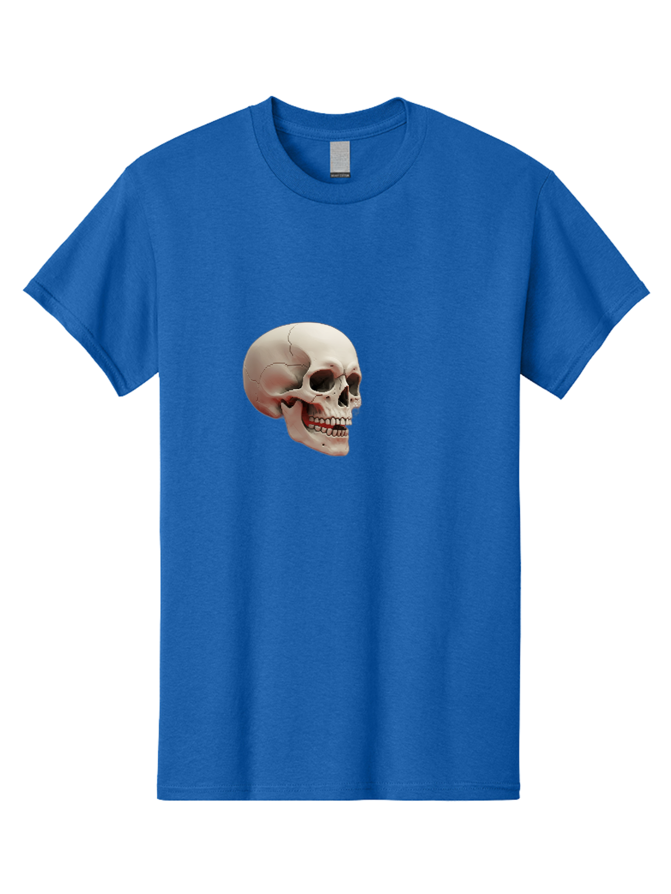 Human-Skull Men'S Graphic Tee, 100% Cotton, Comfortable Casual Summer Wear, Machine Washable, Human Skull, Skeletal Head, Anatomy, Bone Structure, Dental Anatomy, Forensic Science, Medical Education, Death Symbol, Gothic Art Bad205