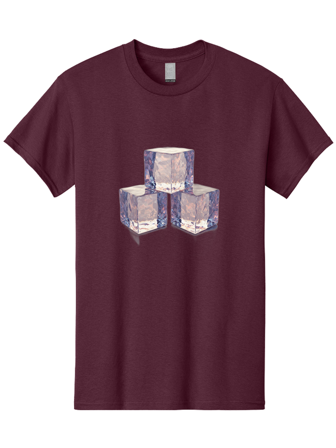 Ice-Cubes-1 Men'S Graphic Tee, 100% Cotton, Comfortable Casual Summer Wear, Machine Washable, Ice Cubes, Frozen Cubes, Clear Ice, Chilled Beverages, Refreshing Drinks, Cold Temperatures, Crystal Clear Bad209