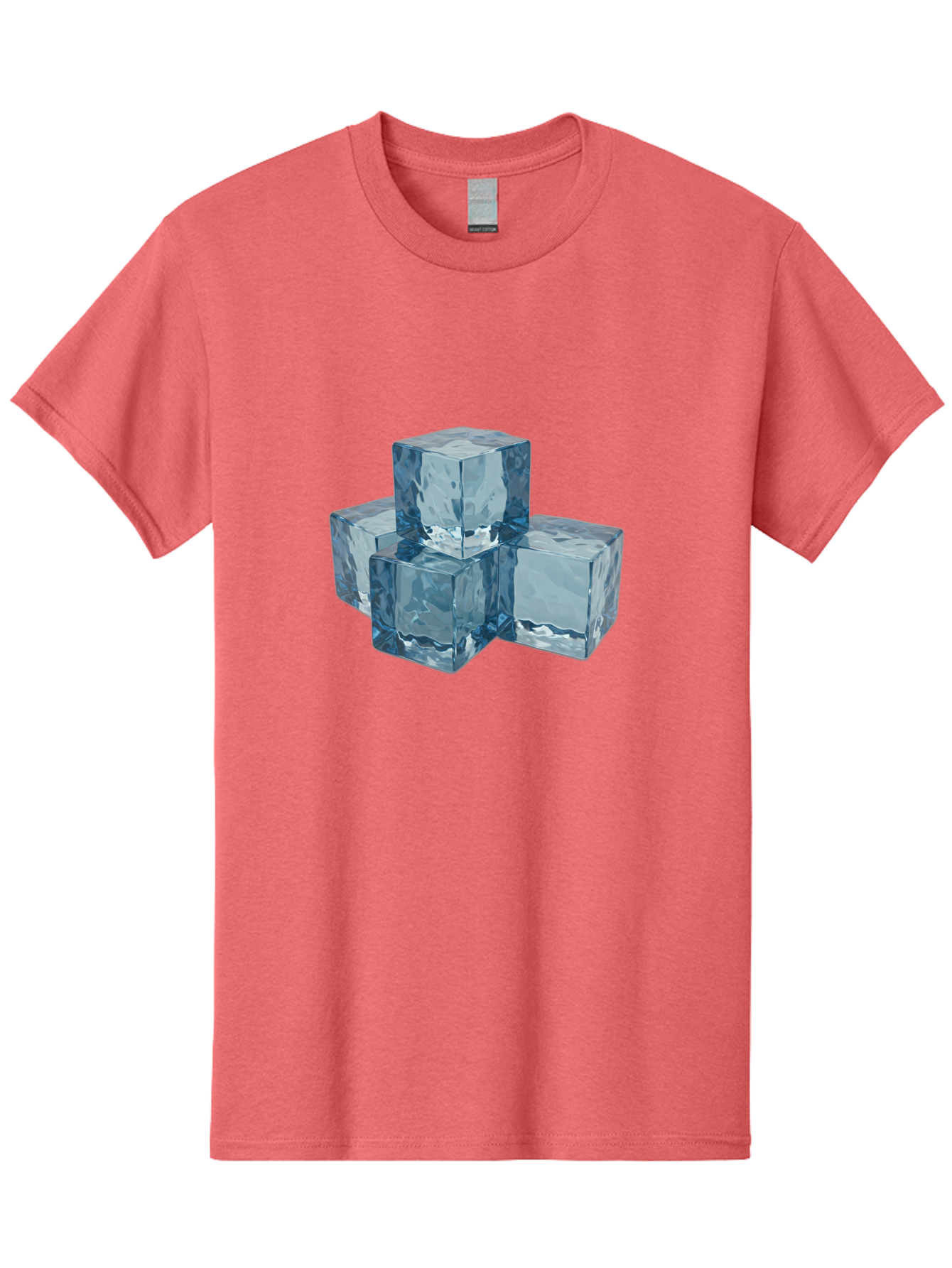 Ice-Cubes Men'S Graphic Tee, 100% Cotton, Comfortable Casual Summer Wear, Machine Washable, Ice Cubes, Frozen Cubes, Transparent Ice, Cube Stack, Cold Beverage, Refreshing Drink, Chilled Cubes, Clear Ice, Icy Texture, Stacked Ice Bad210