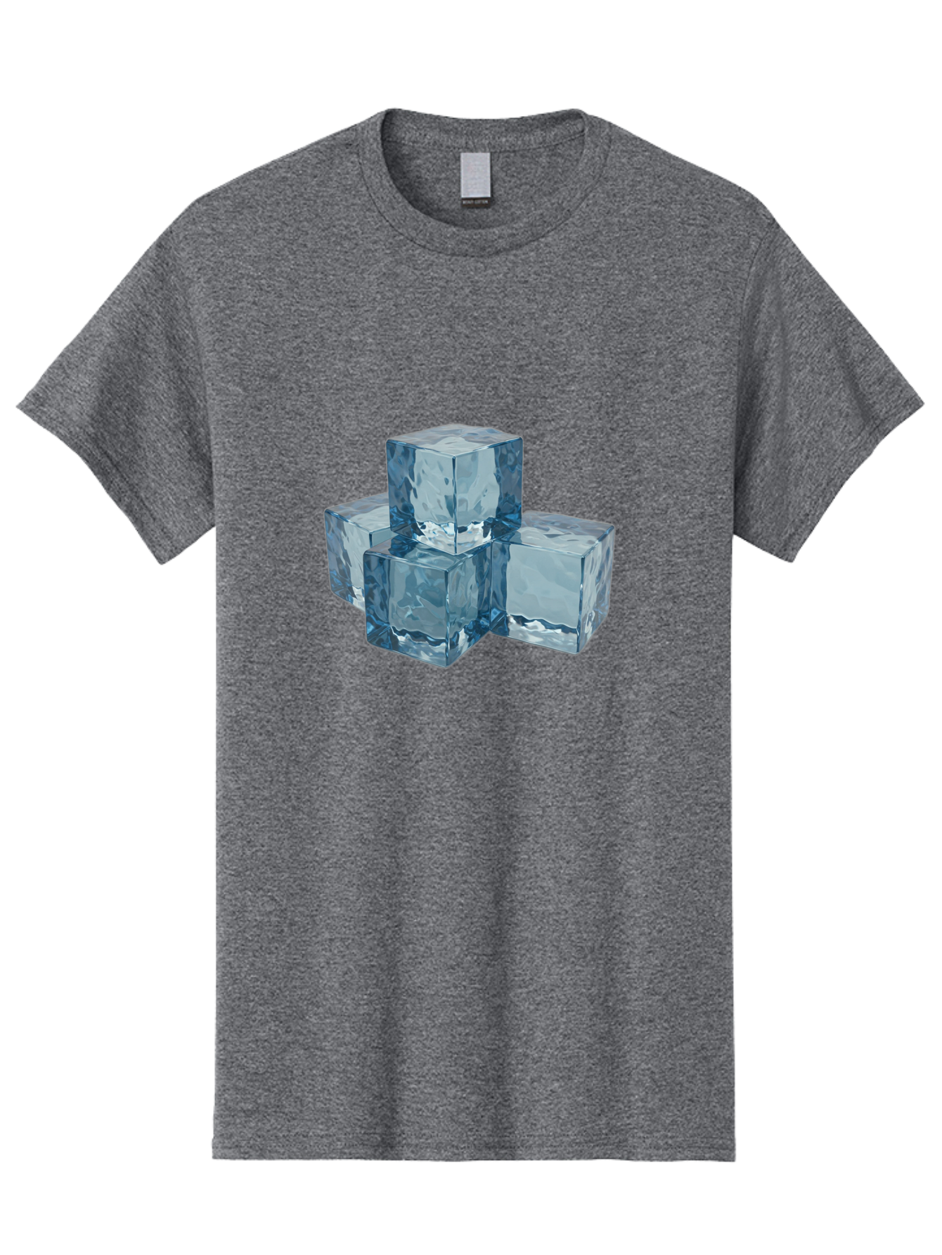 Ice-Cubes Men'S Graphic Tee, 100% Cotton, Comfortable Casual Summer Wear, Machine Washable, Ice Cubes, Frozen Cubes, Transparent Ice, Cube Stack, Cold Beverage, Refreshing Drink, Chilled Cubes, Clear Ice, Icy Texture, Stacked Ice Bad210