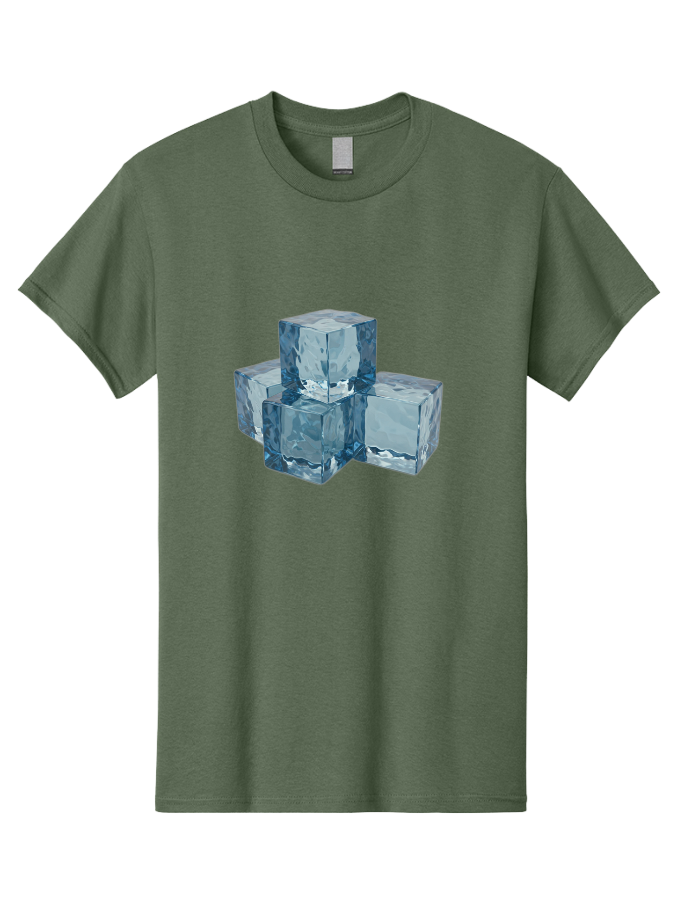 Ice-Cubes Men'S Graphic Tee, 100% Cotton, Comfortable Casual Summer Wear, Machine Washable, Ice Cubes, Frozen Cubes, Transparent Ice, Cube Stack, Cold Beverage, Refreshing Drink, Chilled Cubes, Clear Ice, Icy Texture, Stacked Ice Bad210
