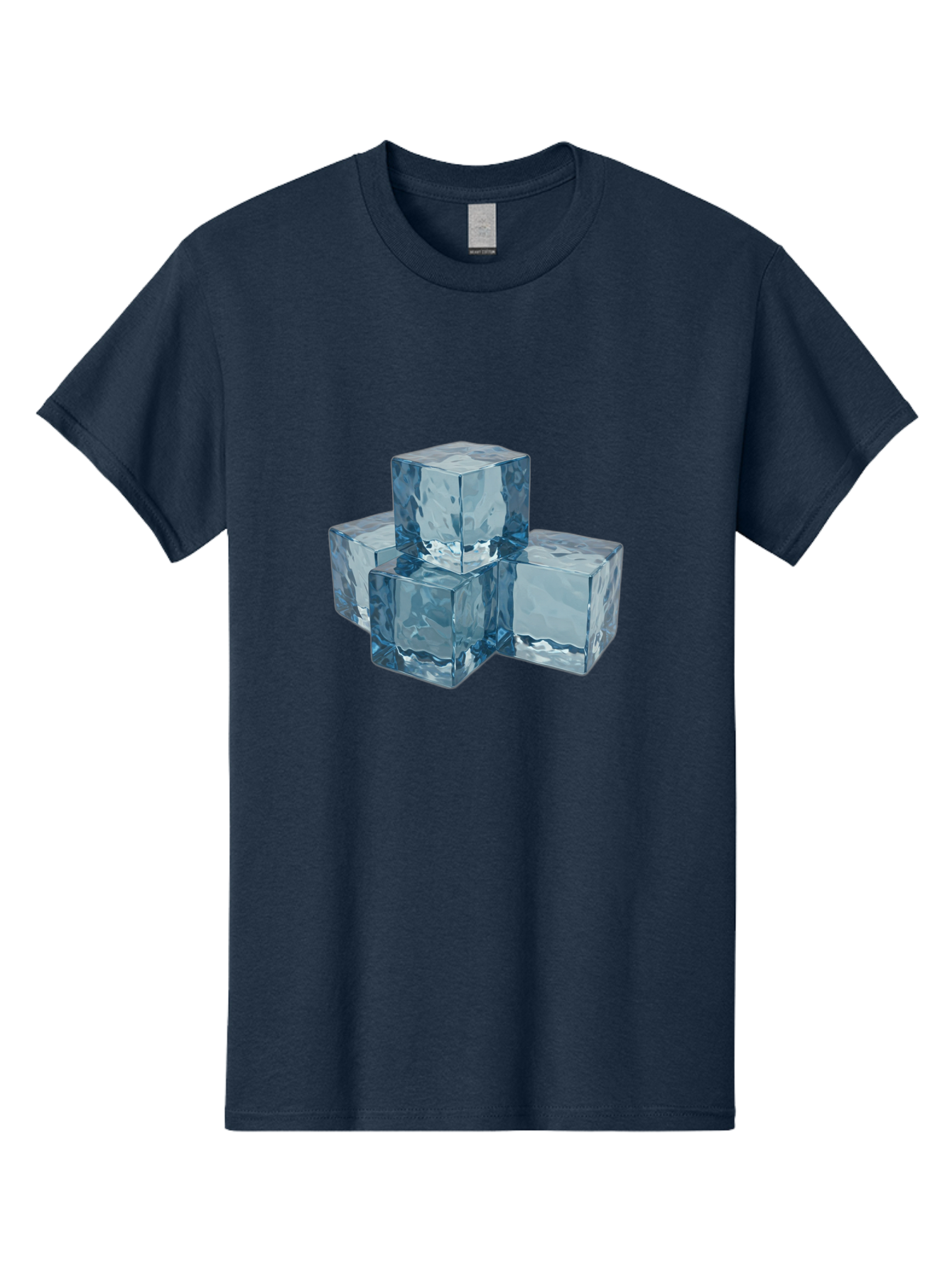 Ice-Cubes Men'S Graphic Tee, 100% Cotton, Comfortable Casual Summer Wear, Machine Washable, Ice Cubes, Frozen Cubes, Transparent Ice, Cube Stack, Cold Beverage, Refreshing Drink, Chilled Cubes, Clear Ice, Icy Texture, Stacked Ice Bad210