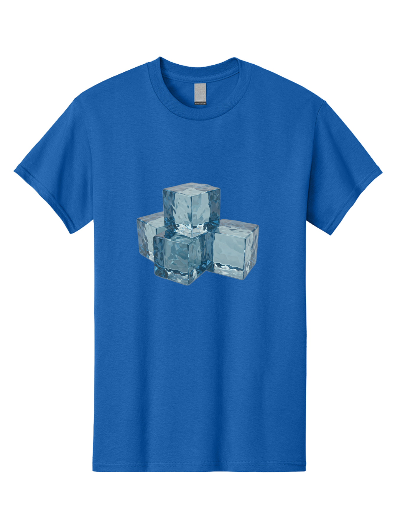 Ice-Cubes Men'S Graphic Tee, 100% Cotton, Comfortable Casual Summer Wear, Machine Washable, Ice Cubes, Frozen Cubes, Transparent Ice, Cube Stack, Cold Beverage, Refreshing Drink, Chilled Cubes, Clear Ice, Icy Texture, Stacked Ice Bad210