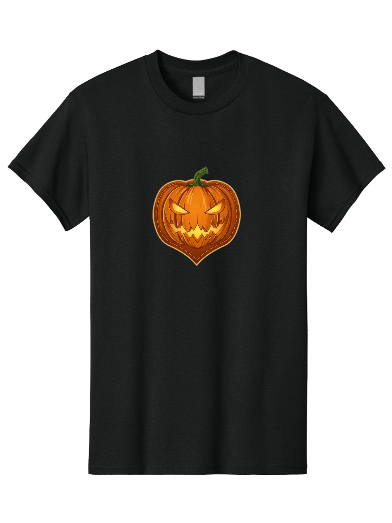 Jack-O-Lantern-1 Men'S Graphic Tee, 100% Cotton, Comfortable Casual Summer Wear, Machine Washable, Halloween Pumpkin, Jack O' Lantern, Spooky Face, Creepy Eyes, Stitched Pumpkin, Orange Pumpkin, Fall Decorations, Autumn Season, Cartoon Style, Bad221