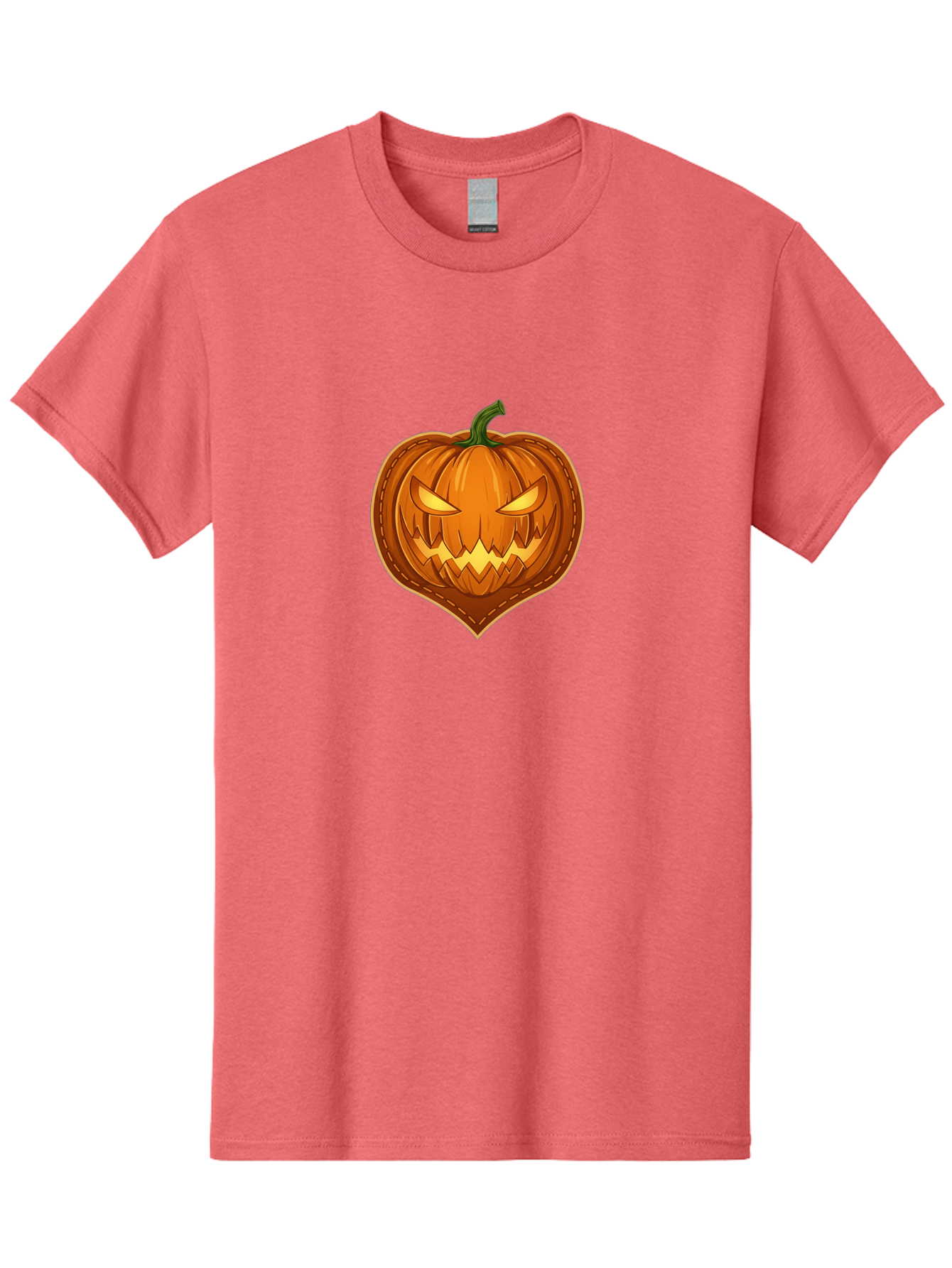 Jack-O-Lantern-1 Men'S Graphic Tee, 100% Cotton, Comfortable Casual Summer Wear, Machine Washable, Halloween Pumpkin, Jack O' Lantern, Spooky Face, Creepy Eyes, Stitched Pumpkin, Orange Pumpkin, Fall Decorations, Autumn Season, Cartoon Style, Bad221