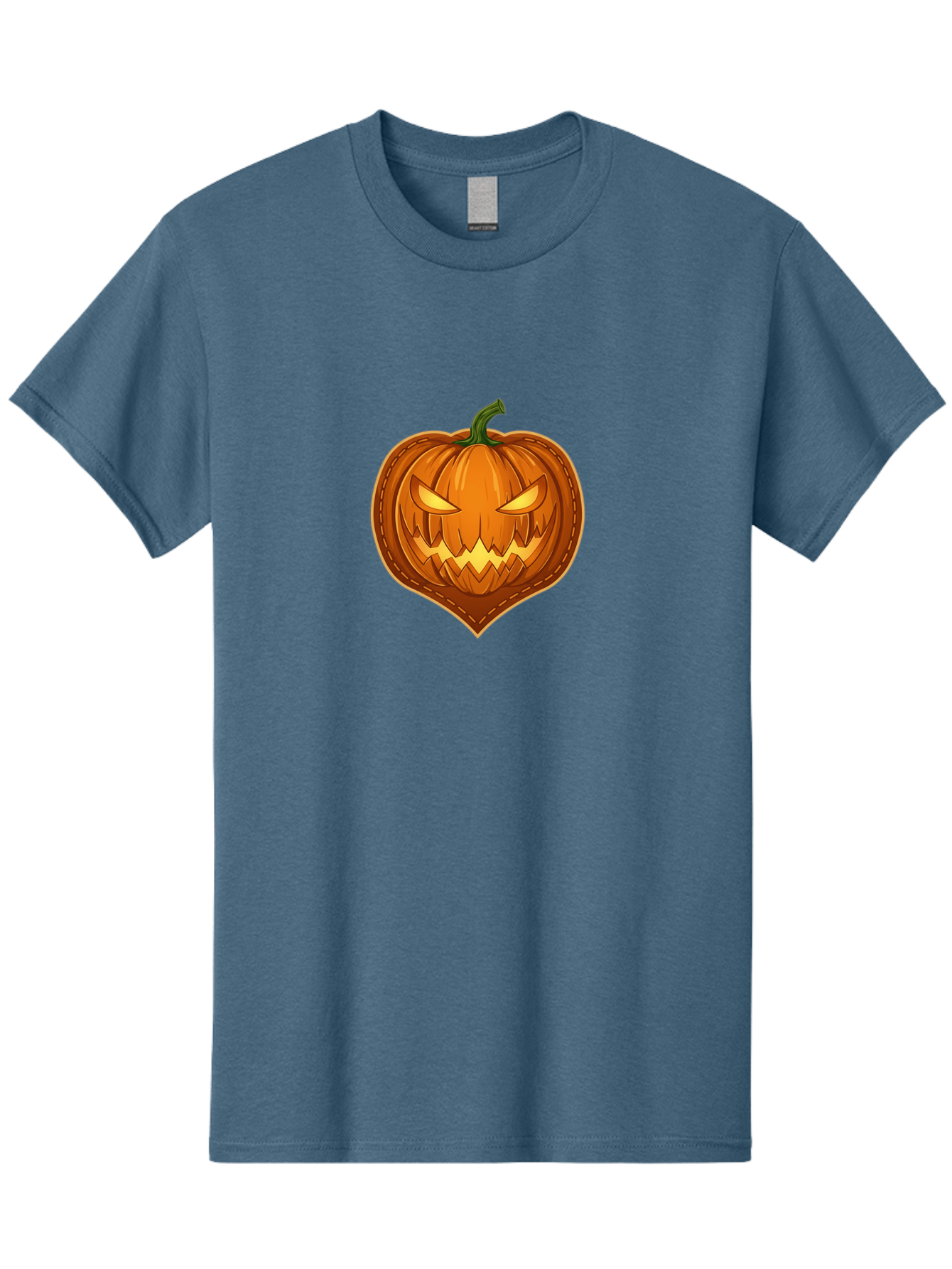 Jack-O-Lantern-1 Men'S Graphic Tee, 100% Cotton, Comfortable Casual Summer Wear, Machine Washable, Halloween Pumpkin, Jack O' Lantern, Spooky Face, Creepy Eyes, Stitched Pumpkin, Orange Pumpkin, Fall Decorations, Autumn Season, Cartoon Style, Bad221