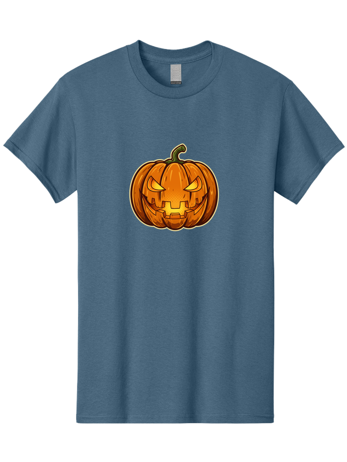 Jack-O-Lantern-4 Men'S Graphic Tee, 100% Cotton, Comfortable Casual Summer Wear, Machine Washable, Halloween Pumpkin, Jack O Lantern, Spooky Face, Orange Pumpkin, Cartoon Style, Autumn Decoration, Halloween Symbol, Seasonal Decor Bad224