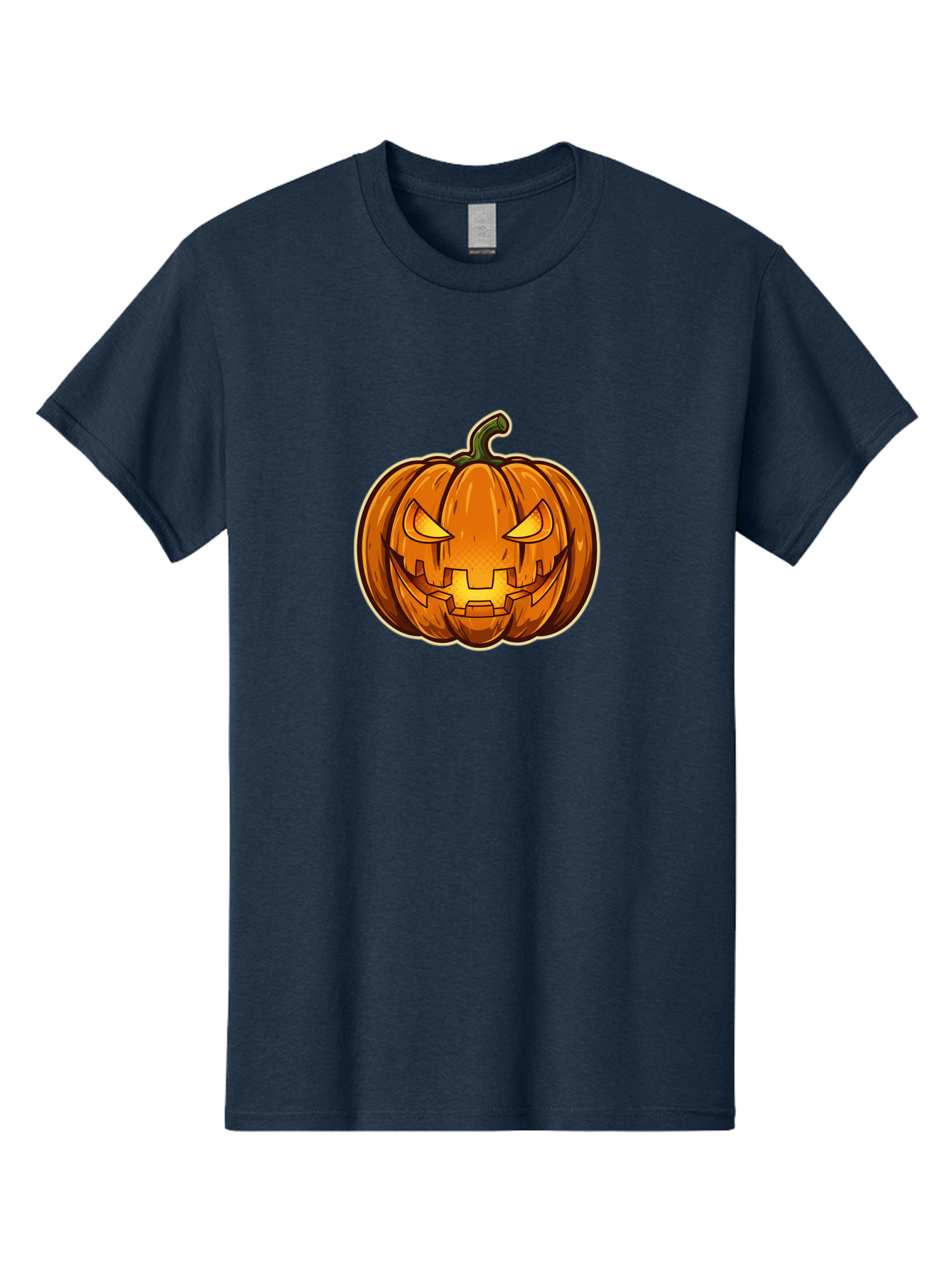 Jack-O-Lantern-4 Men'S Graphic Tee, 100% Cotton, Comfortable Casual Summer Wear, Machine Washable, Halloween Pumpkin, Jack O Lantern, Spooky Face, Orange Pumpkin, Cartoon Style, Autumn Decoration, Halloween Symbol, Seasonal Decor Bad224