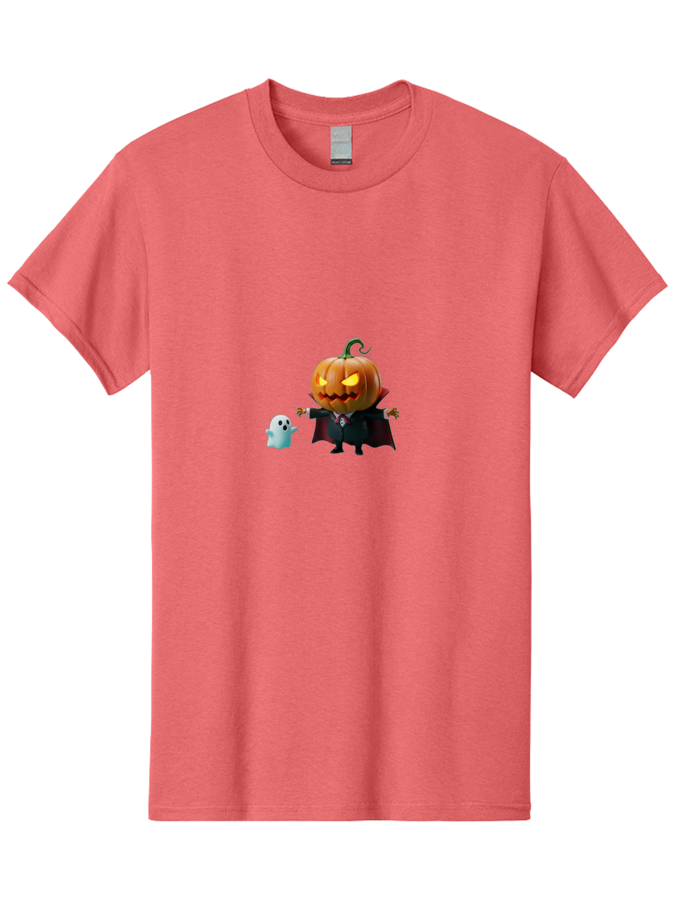 Jack-O-Lantern-Character Men'S Graphic Tee, 100% Cotton, Comfortable Casual Summer Wear, Machine Washable, Pumpkin Head, Vampire Costume, Ghostly Figure, Halloween Character, Spooky Atmosphere, Autumn Decorations, Festive Spirit, Bad226