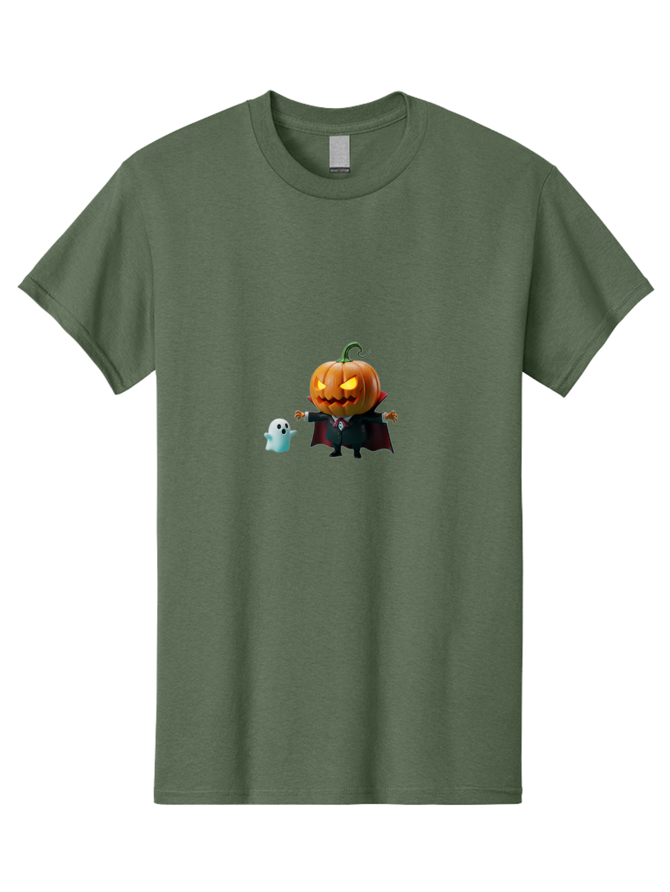 Jack-O-Lantern-Character Men'S Graphic Tee, 100% Cotton, Comfortable Casual Summer Wear, Machine Washable, Pumpkin Head, Vampire Costume, Ghostly Figure, Halloween Character, Spooky Atmosphere, Autumn Decorations, Festive Spirit, Bad226