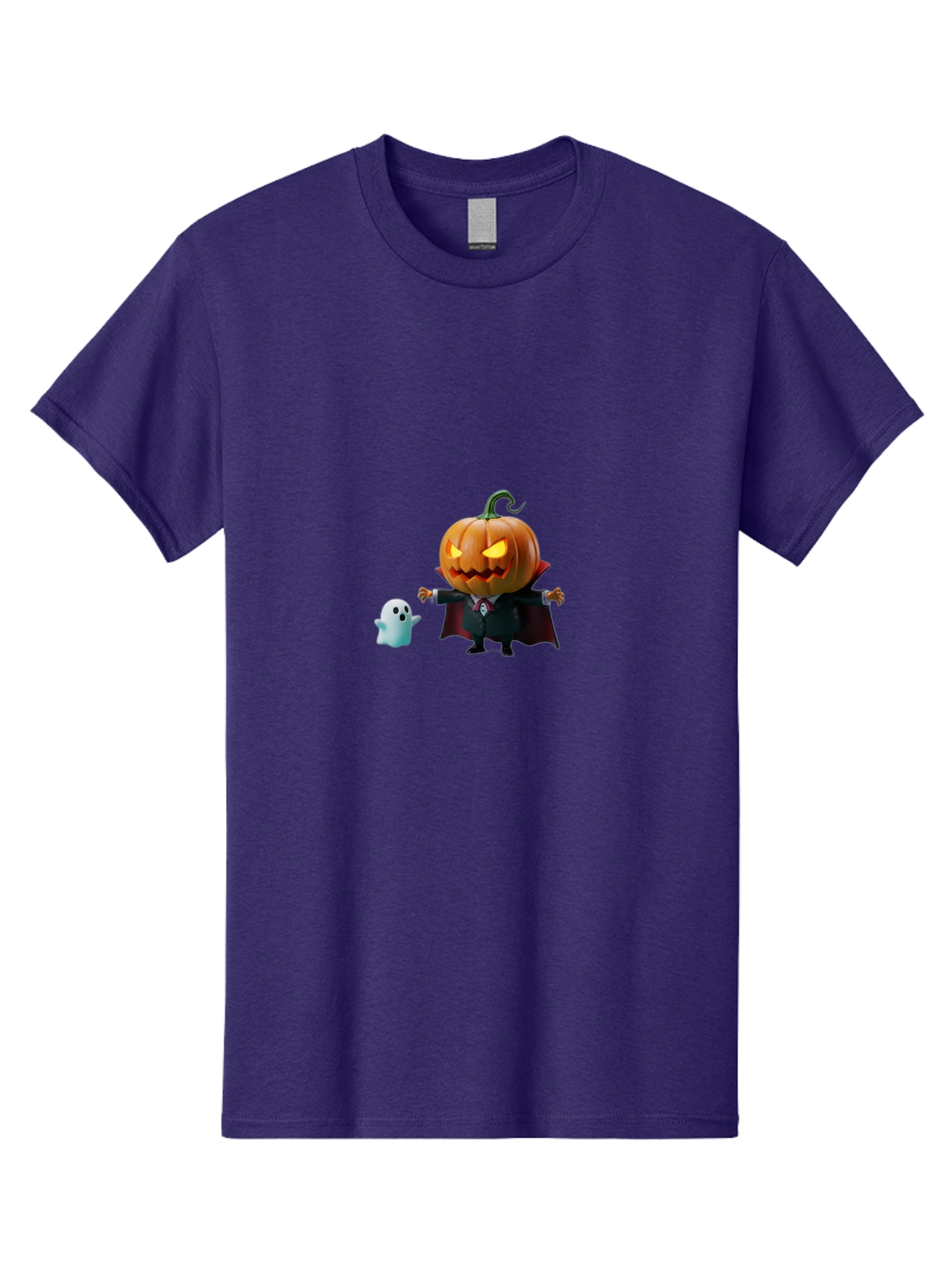 Jack-O-Lantern-Character Men'S Graphic Tee, 100% Cotton, Comfortable Casual Summer Wear, Machine Washable, Pumpkin Head, Vampire Costume, Ghostly Figure, Halloween Character, Spooky Atmosphere, Autumn Decorations, Festive Spirit, Bad226