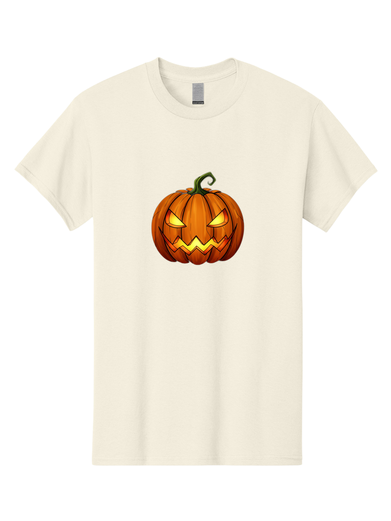 Jack-O-Lantern-Pumpkin Men'S Graphic Tee, 100% Cotton, Comfortable Casual Summer Wear, Machine Washable, Halloween Pumpkin, Carved Face, Glowing Eyes, Spooky Atmosphere, Autumnal Symbol, Festive Decor, Orange Gourd, Eerie Grin, Bad227