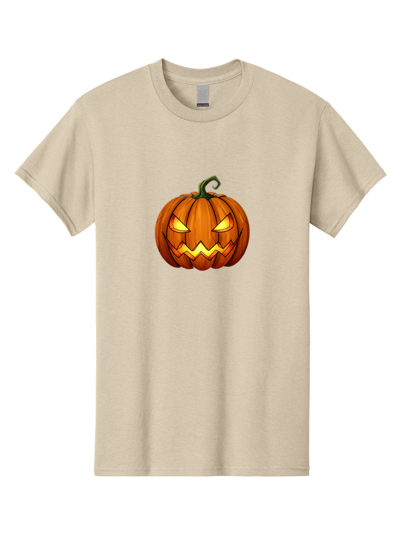Jack-O-Lantern-Pumpkin Men'S Graphic Tee, 100% Cotton, Comfortable Casual Summer Wear, Machine Washable, Halloween Pumpkin, Carved Face, Glowing Eyes, Spooky Atmosphere, Autumnal Symbol, Festive Decor, Orange Gourd, Eerie Grin, Bad227