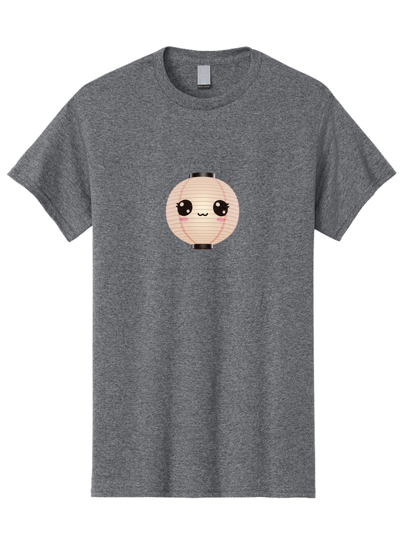 Kawaii-Lantern-1 Men'S Graphic Tee, 100% Cotton, Comfortable Casual Summer Wear, Machine Washable, Cute Lantern, Kawaii Culture, Cartoon Character, Japanese Lantern, Adorable Face, Pink Blush, Black Accents, Fun Design, Minimalist Style, Bad246