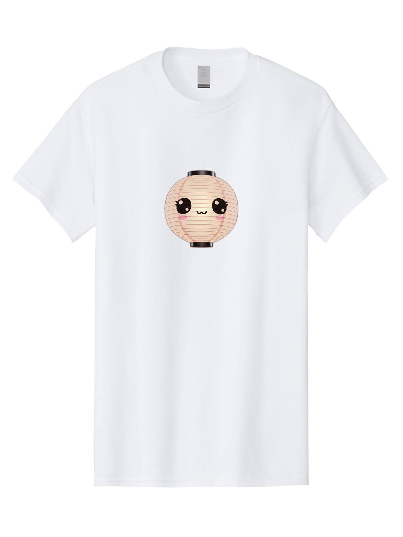 Kawaii-Lantern-1 Men'S Graphic Tee, 100% Cotton, Comfortable Casual Summer Wear, Machine Washable, Cute Lantern, Kawaii Culture, Cartoon Character, Japanese Lantern, Adorable Face, Pink Blush, Black Accents, Fun Design, Minimalist Style, Bad246