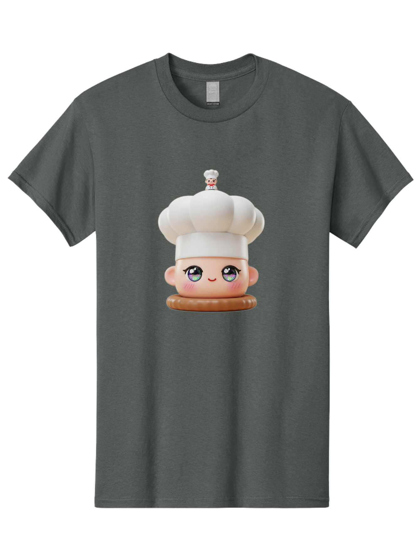 L-O-L-Surprise-Chef Men'S Graphic Tee, 100% Cotton, Comfortable Casual Summer Wear, Machine Washable, Kawaii Chef Figurine, Cute Chef Hat, Cartoon Character, Pastel Colors, Chef Toy, Adorable Face, Collector'S Item, Whimsical Design, Bad255