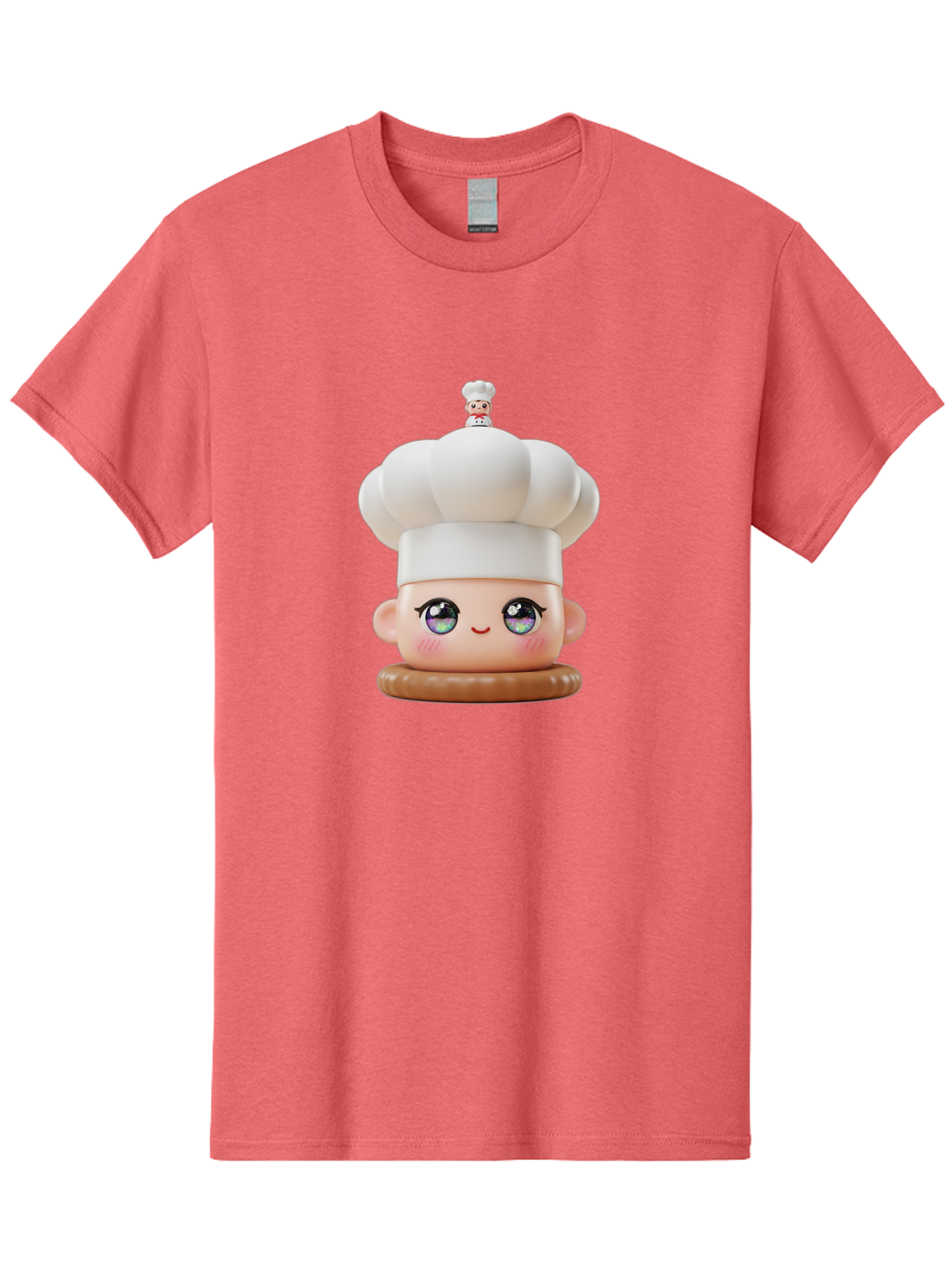 L-O-L-Surprise-Chef Men'S Graphic Tee, 100% Cotton, Comfortable Casual Summer Wear, Machine Washable, Kawaii Chef Figurine, Cute Chef Hat, Cartoon Character, Pastel Colors, Chef Toy, Adorable Face, Collector'S Item, Whimsical Design, Bad255