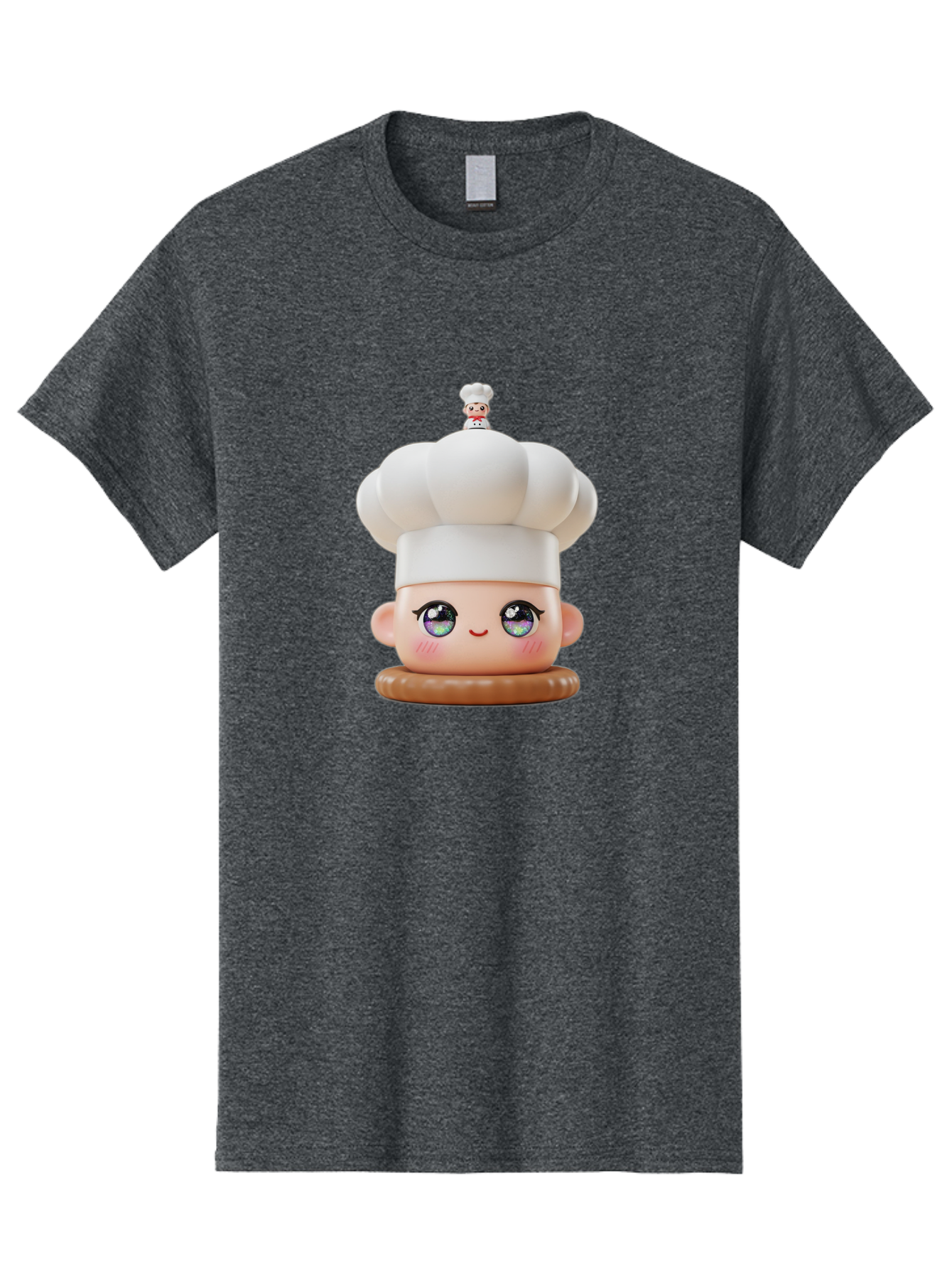 L-O-L-Surprise-Chef Men'S Graphic Tee, 100% Cotton, Comfortable Casual Summer Wear, Machine Washable, Kawaii Chef Figurine, Cute Chef Hat, Cartoon Character, Pastel Colors, Chef Toy, Adorable Face, Collector'S Item, Whimsical Design, Bad255