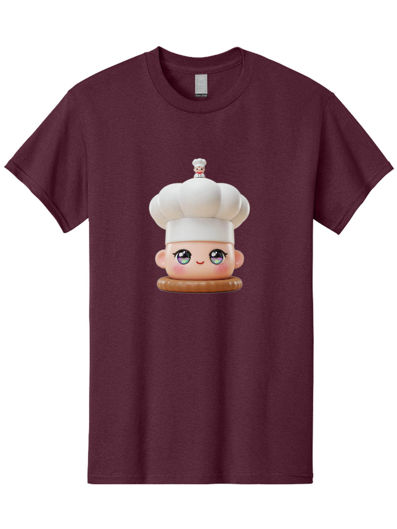 L-O-L-Surprise-Chef Men'S Graphic Tee, 100% Cotton, Comfortable Casual Summer Wear, Machine Washable, Kawaii Chef Figurine, Cute Chef Hat, Cartoon Character, Pastel Colors, Chef Toy, Adorable Face, Collector'S Item, Whimsical Design, Bad255
