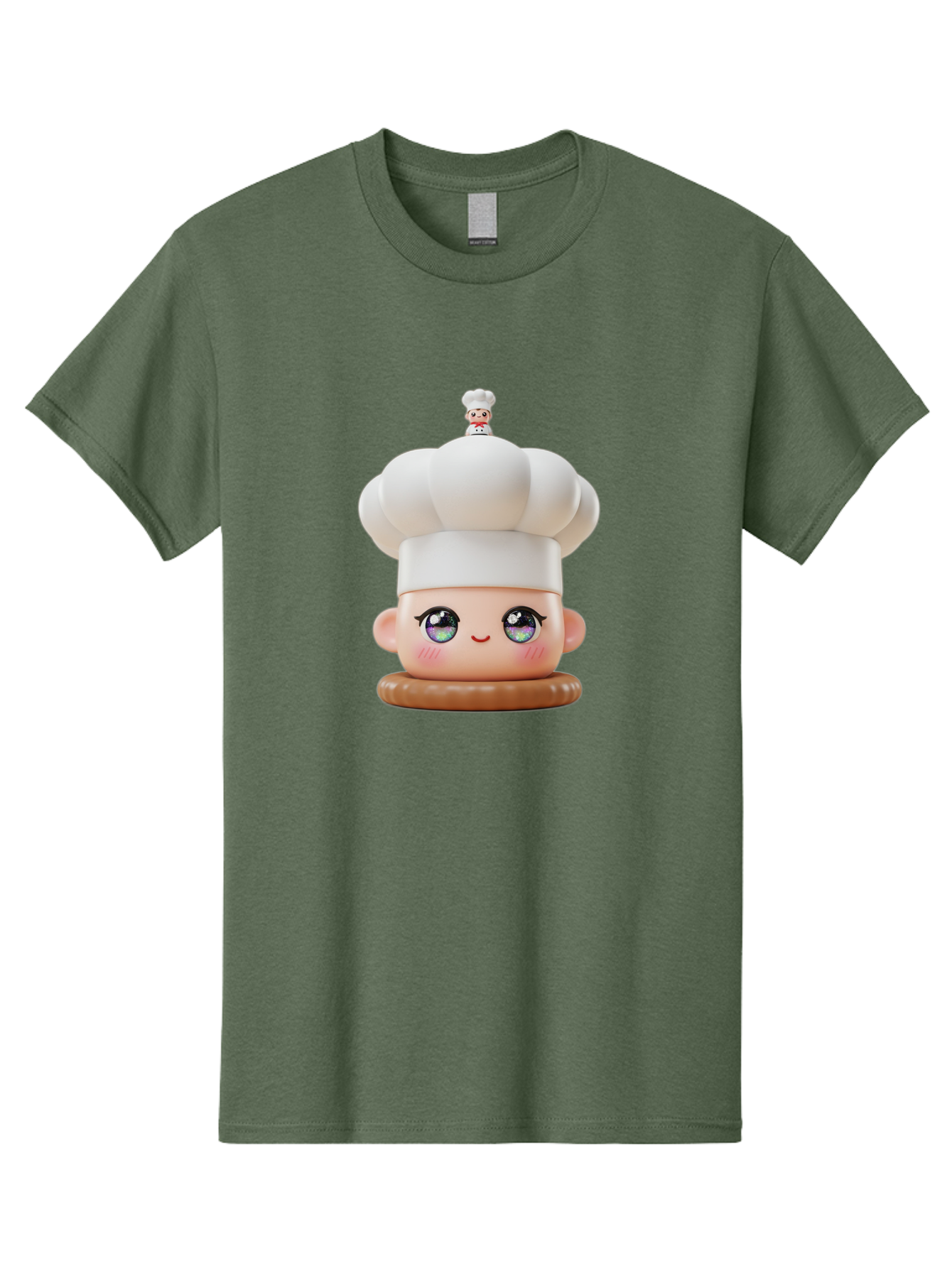 L-O-L-Surprise-Chef Men'S Graphic Tee, 100% Cotton, Comfortable Casual Summer Wear, Machine Washable, Kawaii Chef Figurine, Cute Chef Hat, Cartoon Character, Pastel Colors, Chef Toy, Adorable Face, Collector'S Item, Whimsical Design, Bad255