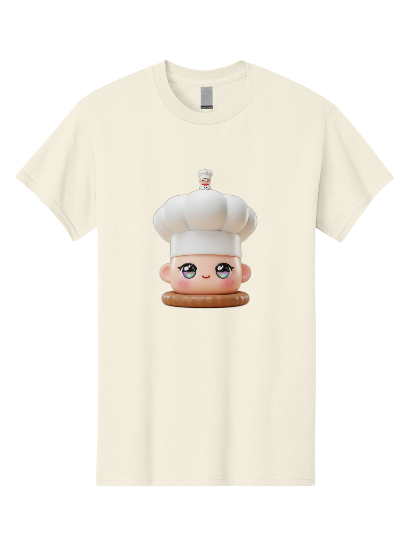 L-O-L-Surprise-Chef Men'S Graphic Tee, 100% Cotton, Comfortable Casual Summer Wear, Machine Washable, Kawaii Chef Figurine, Cute Chef Hat, Cartoon Character, Pastel Colors, Chef Toy, Adorable Face, Collector'S Item, Whimsical Design, Bad255