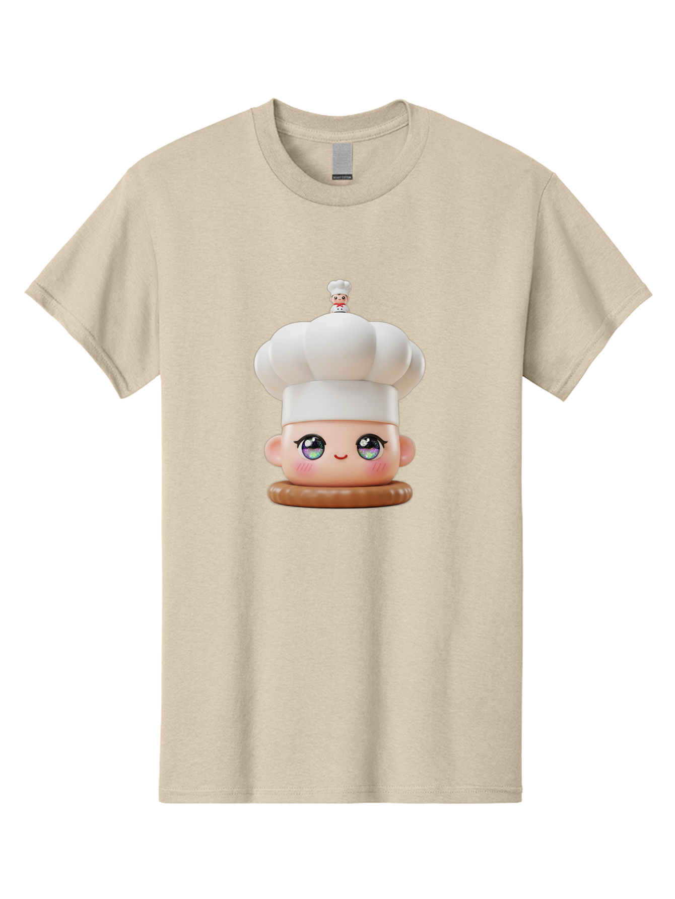 L-O-L-Surprise-Chef Men'S Graphic Tee, 100% Cotton, Comfortable Casual Summer Wear, Machine Washable, Kawaii Chef Figurine, Cute Chef Hat, Cartoon Character, Pastel Colors, Chef Toy, Adorable Face, Collector'S Item, Whimsical Design, Bad255