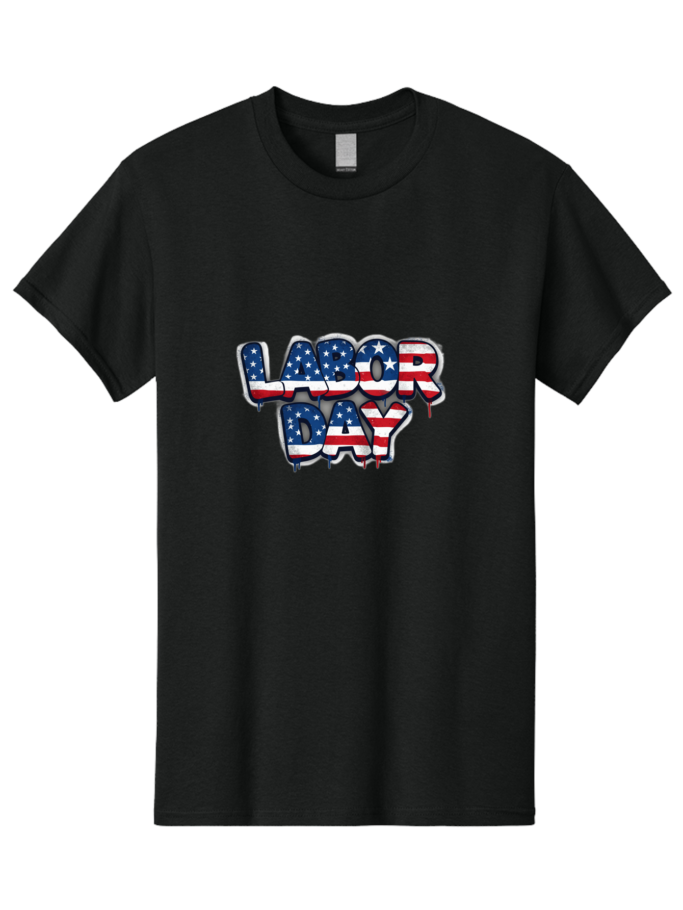Labor-Day-2 Men'S Graphic Tee, 100% Cotton, Comfortable Casual Summer Wear, Machine Washable, Labor Day Celebration, American Flag, Patriotic Design, Graffiti Style, Red White Blue Colors, Stars And Stripes, Holiday Graphics, Bad258