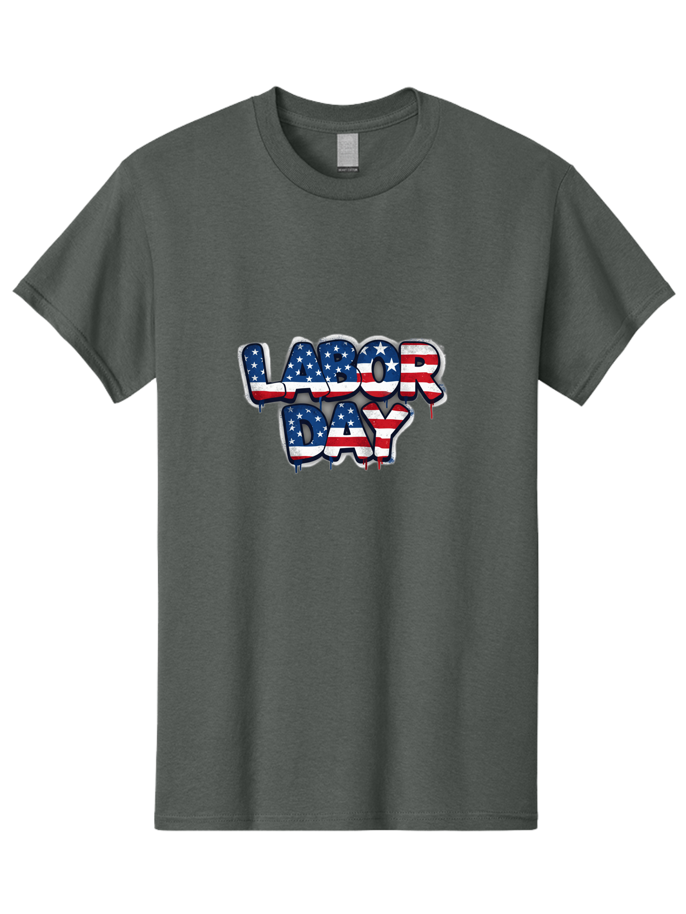 Labor-Day-2 Men'S Graphic Tee, 100% Cotton, Comfortable Casual Summer Wear, Machine Washable, Labor Day Celebration, American Flag, Patriotic Design, Graffiti Style, Red White Blue Colors, Stars And Stripes, Holiday Graphics, Bad258