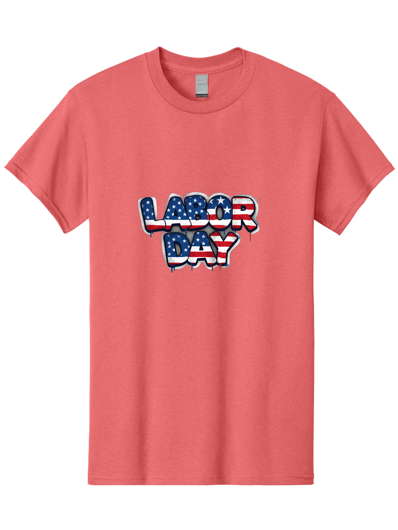 Labor-Day-2 Men'S Graphic Tee, 100% Cotton, Comfortable Casual Summer Wear, Machine Washable, Labor Day Celebration, American Flag, Patriotic Design, Graffiti Style, Red White Blue Colors, Stars And Stripes, Holiday Graphics, Bad258