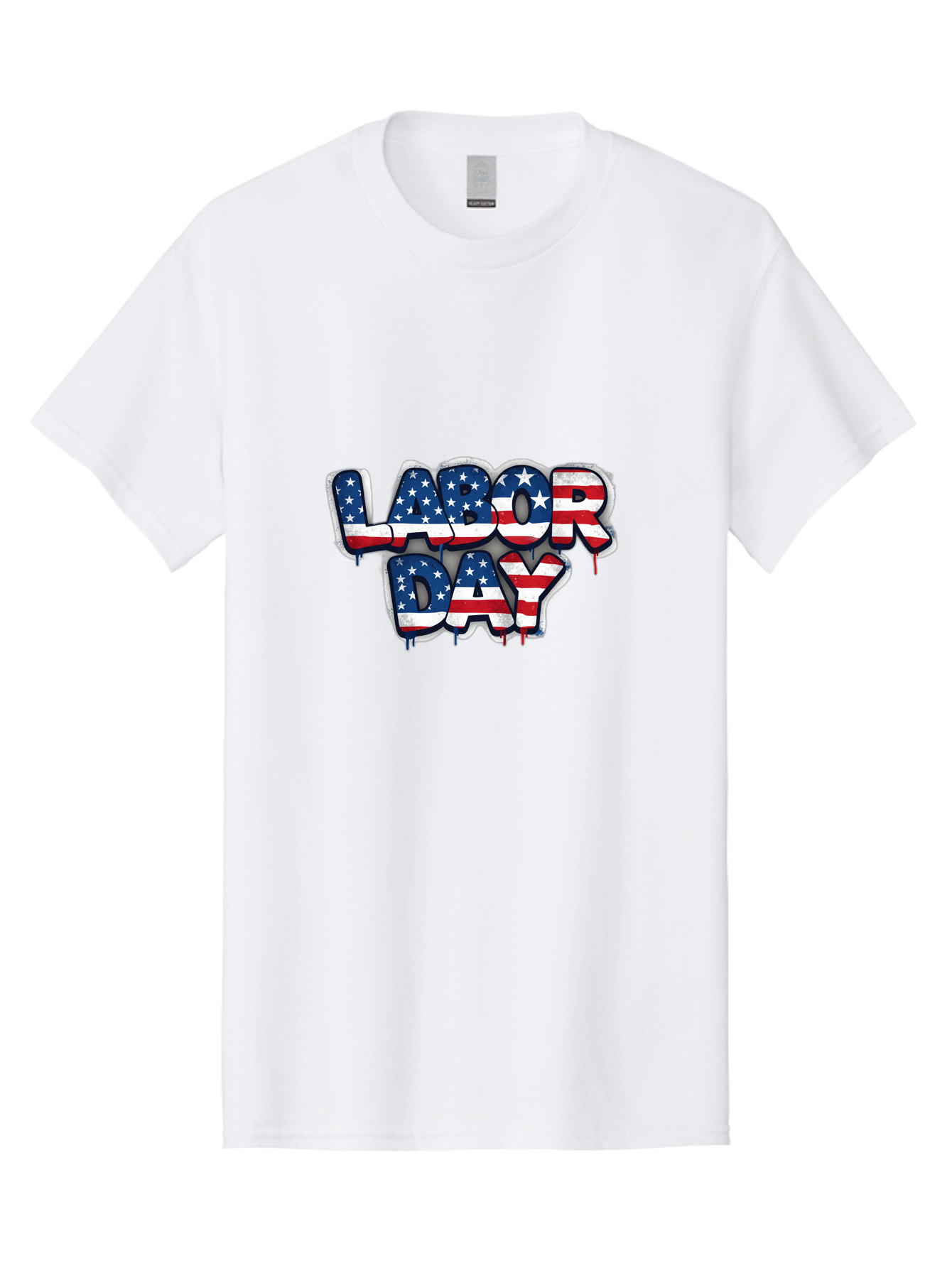 Labor-Day-2 Men'S Graphic Tee, 100% Cotton, Comfortable Casual Summer Wear, Machine Washable, Labor Day Celebration, American Flag, Patriotic Design, Graffiti Style, Red White Blue Colors, Stars And Stripes, Holiday Graphics, Bad258