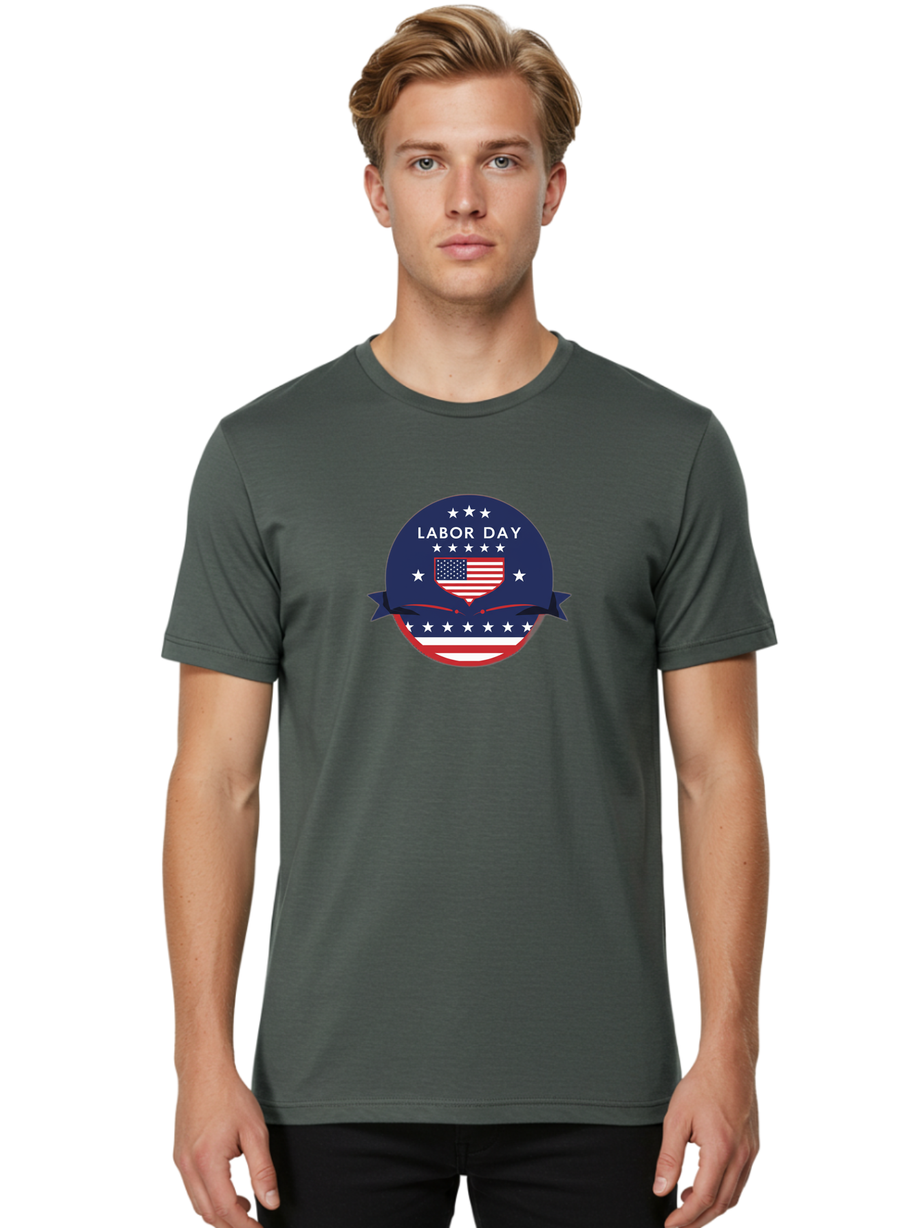 Labor-Day-3 Men'S Graphic Tee, 100% Cotton, Comfortable Casual Summer Wear, Machine Washable, Labor Day Graphic, American Flag, Patriotic Design, Usa Stars, Red White Blue Colors, Federal Holiday, Workers' Rights, Us Labor Movement Bad259
