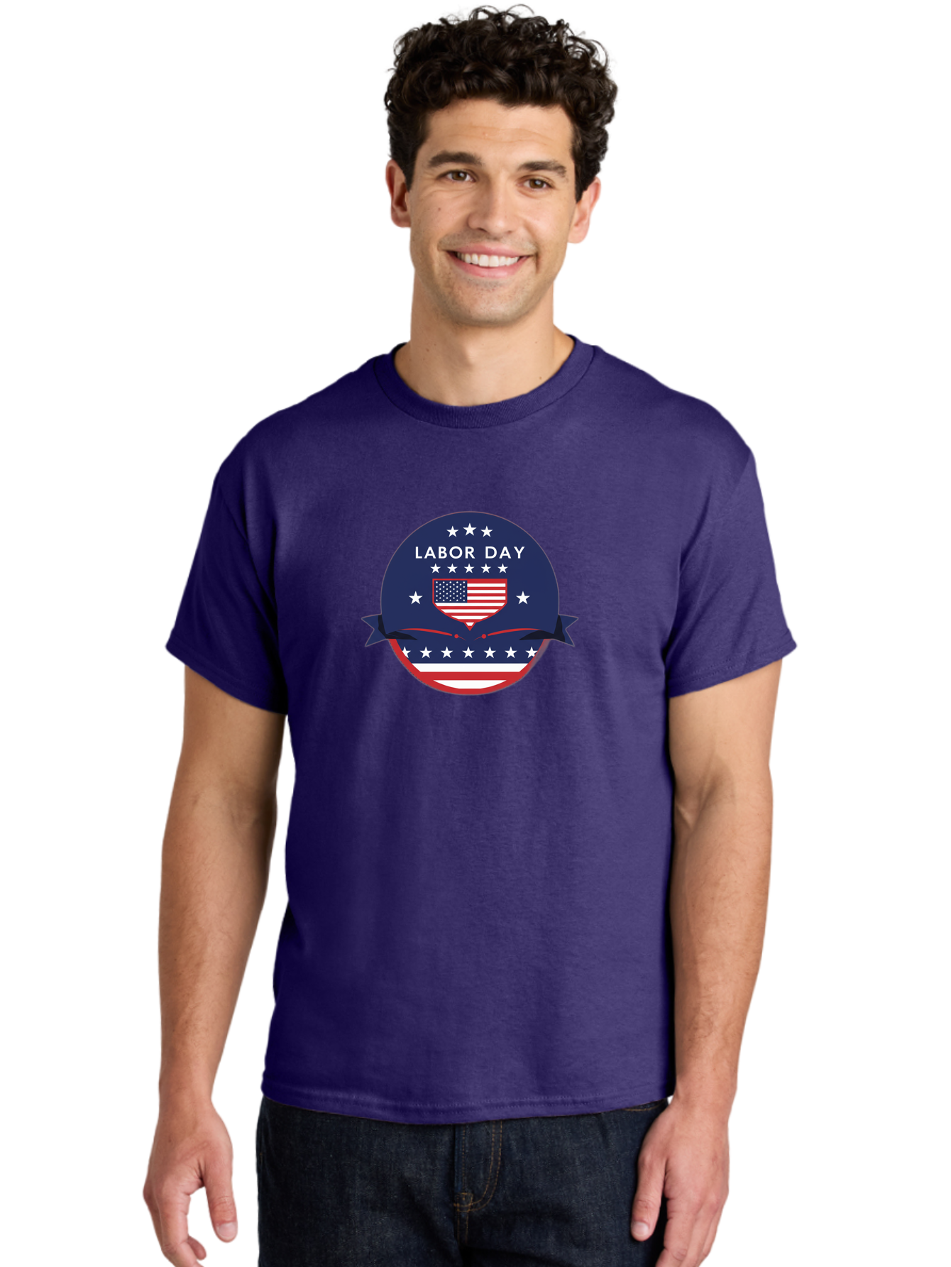 Labor-Day-3 Men'S Graphic Tee, 100% Cotton, Comfortable Casual Summer Wear, Machine Washable, Labor Day Graphic, American Flag, Patriotic Design, Usa Stars, Red White Blue Colors, Federal Holiday, Workers' Rights, Us Labor Movement Bad259