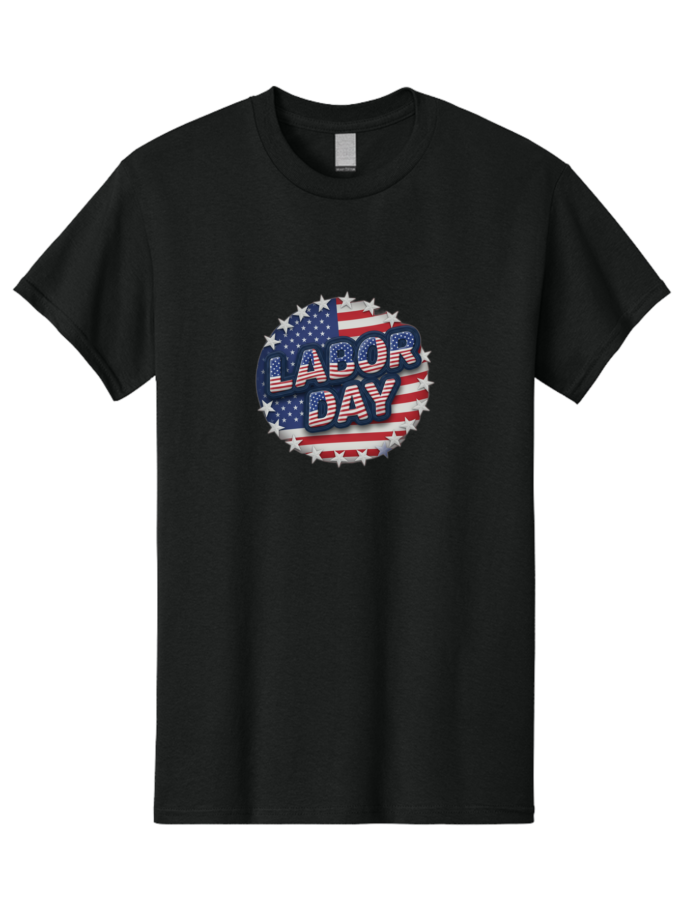 Labor-Day Men'S Graphic Tee, 100% Cotton, Comfortable Casual Summer Wear, Machine Washable, Labor Day, American Flag, Patriotic Theme, Red White And Blue, Independence Day, Usa, Stars And Stripes Bad263