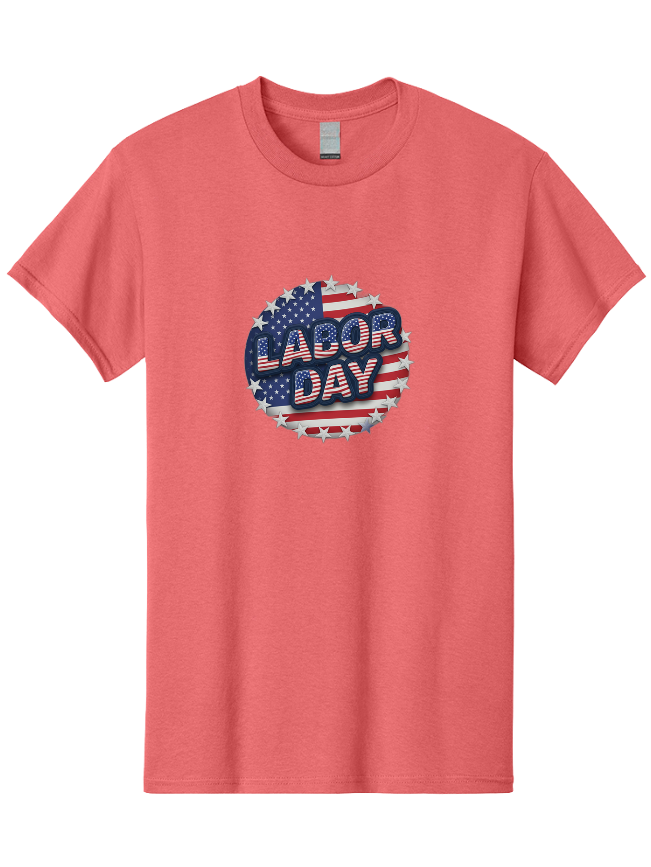 Labor-Day Men'S Graphic Tee, 100% Cotton, Comfortable Casual Summer Wear, Machine Washable, Labor Day, American Flag, Patriotic Theme, Red White And Blue, Independence Day, Usa, Stars And Stripes Bad263
