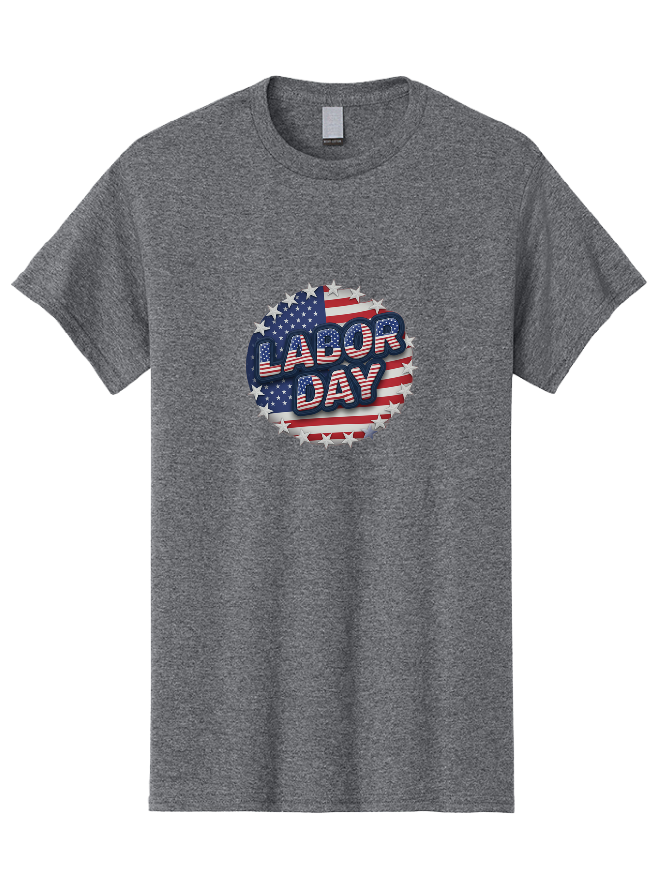 Labor-Day Men'S Graphic Tee, 100% Cotton, Comfortable Casual Summer Wear, Machine Washable, Labor Day, American Flag, Patriotic Theme, Red White And Blue, Independence Day, Usa, Stars And Stripes Bad263